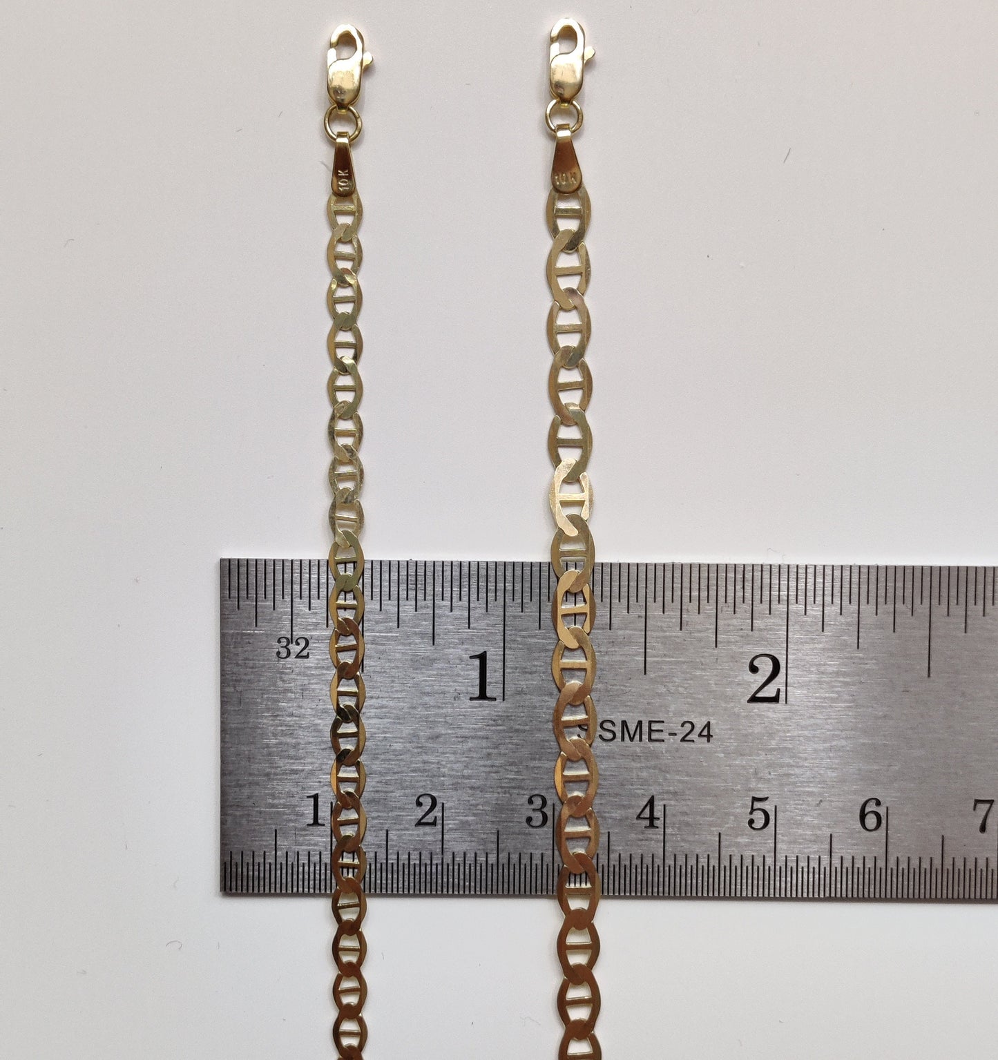 10K SOLID Mariner Anchor Chain, Real Solid 10K Yellow Gold Necklace, Man and Woman,10k Solid Gold Chain ,10K Solid Gold Mariner Chain
