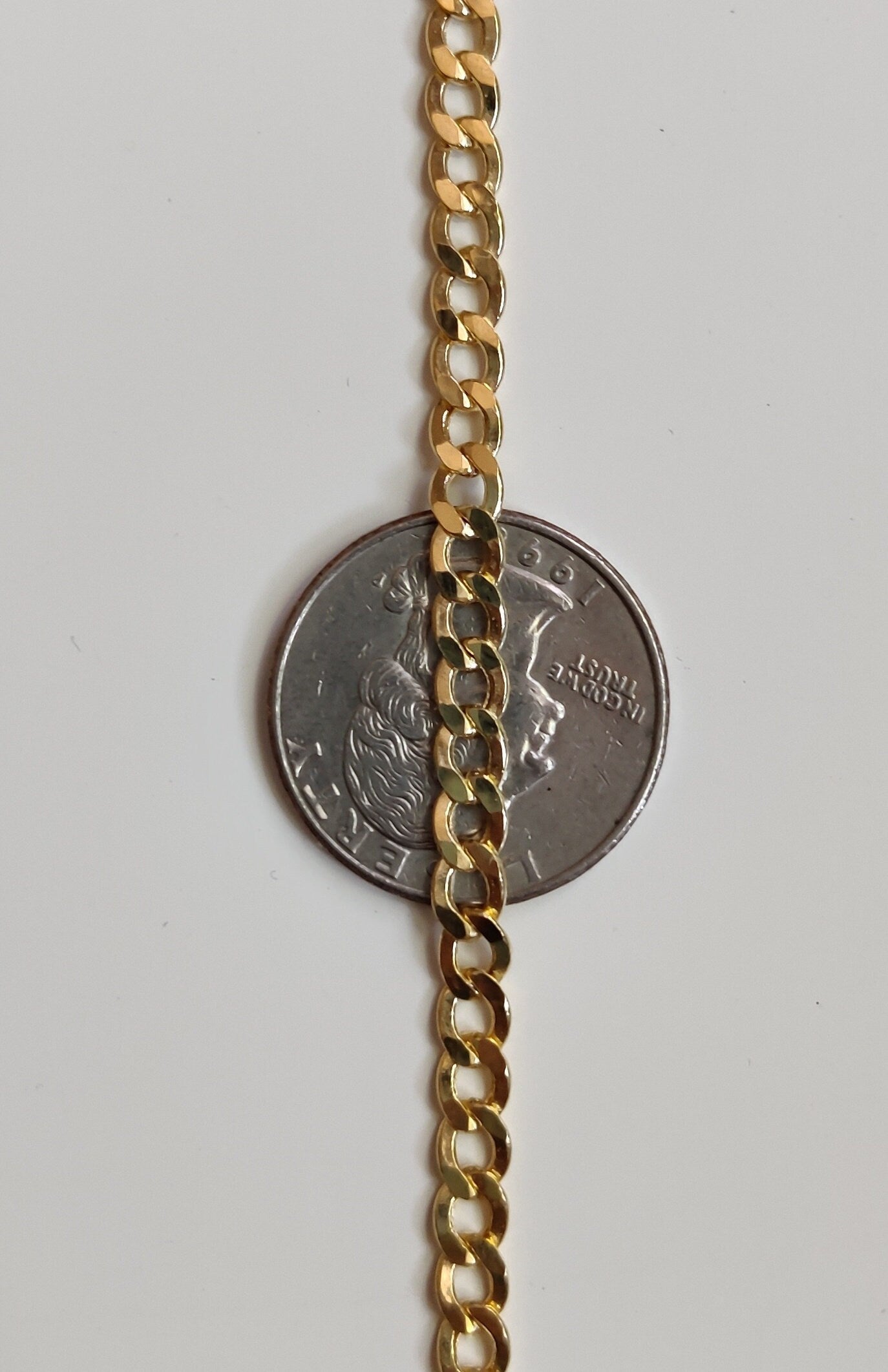 4.5 MM 10K Real Yellow Gold Cuban Curb Chain, Gold Chain Necklace Man and Woman,10k Gold Chain