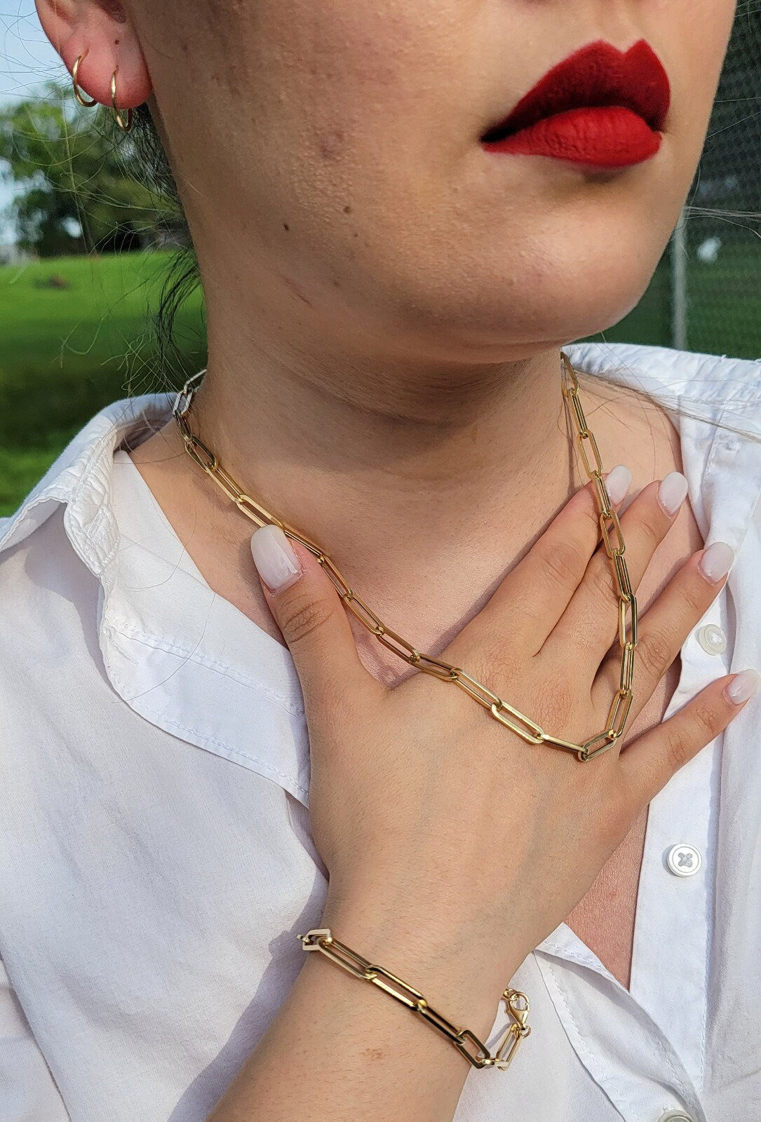 Real 14k Gold Paperclip Chain Bracelet 2.2MM - 5.8MM, 14k Yellow, Rose, White Gold Women Bracelet,Fancy Gold Bracelet,14k Gold Paperclips