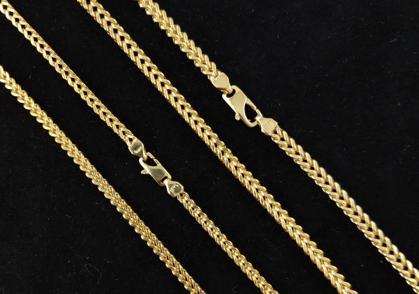 10K Real Semi Solid Gold Franco Chain Necklace, 16"-26" inch, 3mm 4mm Real 10K Yellow Gold Franco Chain,10k Gold Chain,Franco Chain