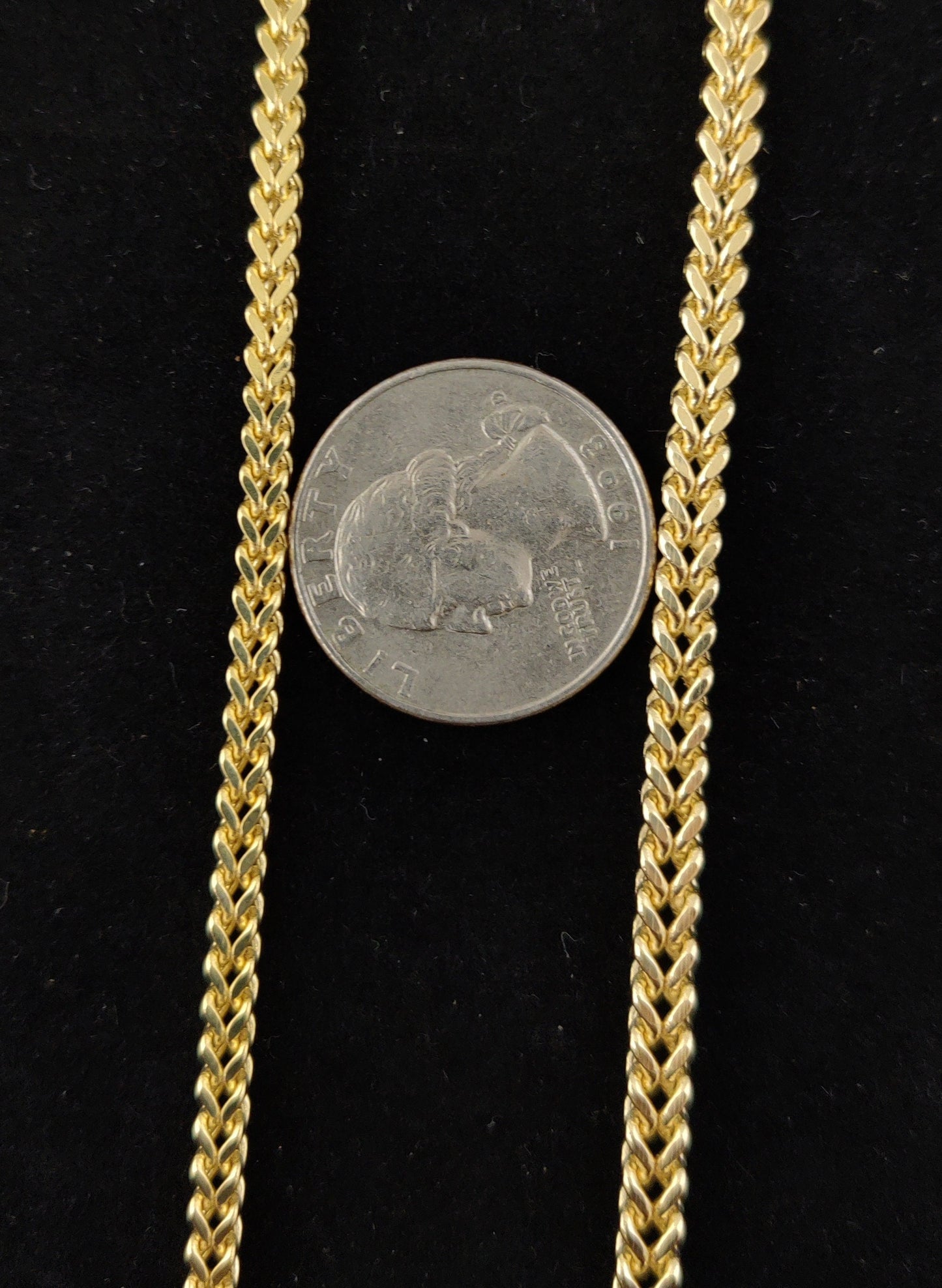 10K Real Semi Solid Gold Franco Chain Necklace, 16"-26" inch, 3mm 4mm Real 10K Yellow Gold Franco Chain,10k Gold Chain,Franco Chain