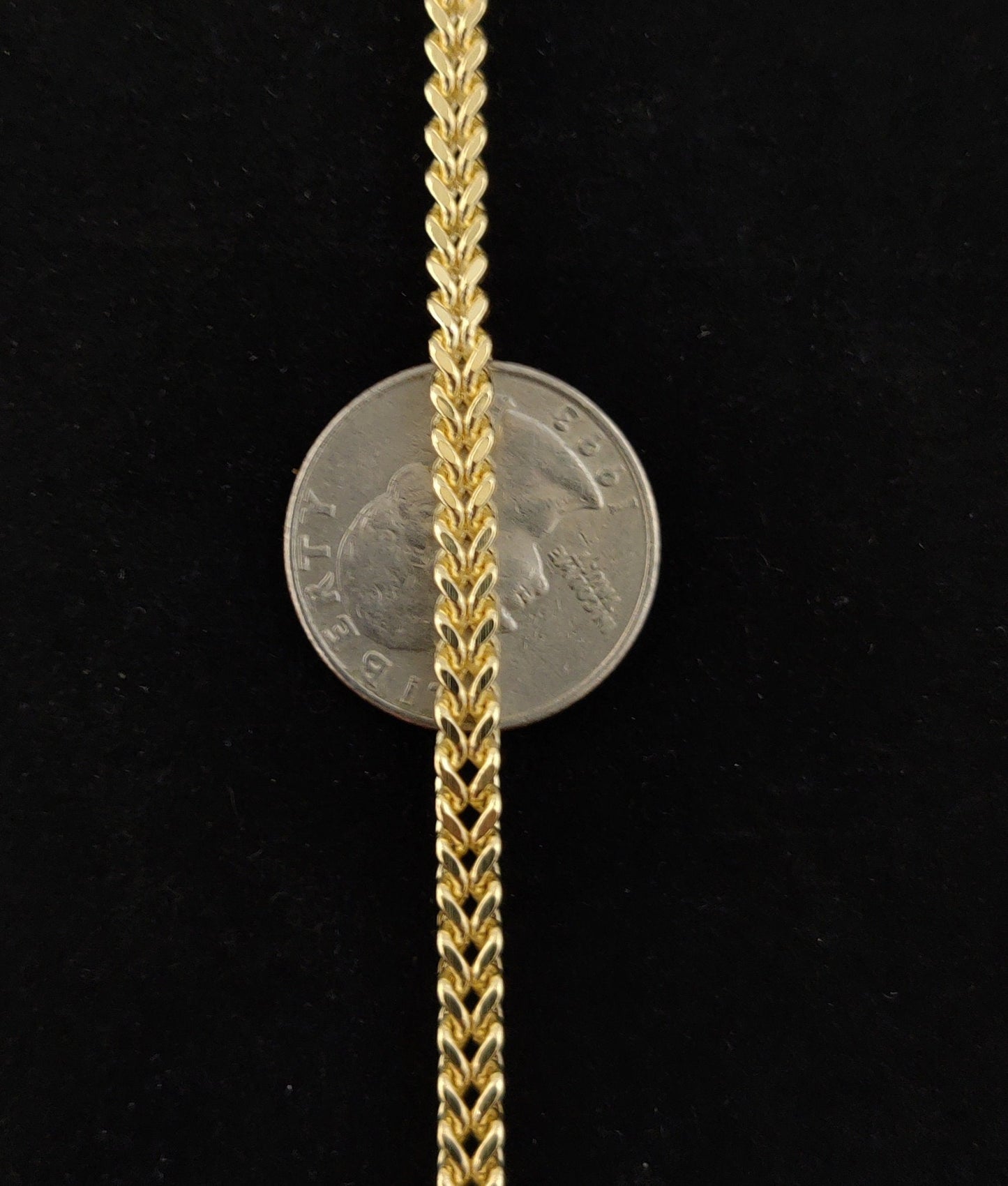 10K Real Semi Solid Gold Franco Chain Necklace, 16"-26" inch, 4mm Real 10K Yellow Gold Franco Chain,10k Gold Chain,Franco Chain