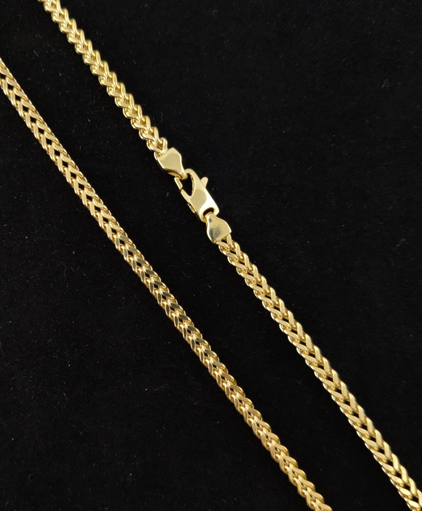 10K Real Semi Solid Gold Franco Chain Necklace, 16"-26" inch, 3mm Real 10K Yellow Gold Franco Chain,10k Gold Chain,Franco Chain