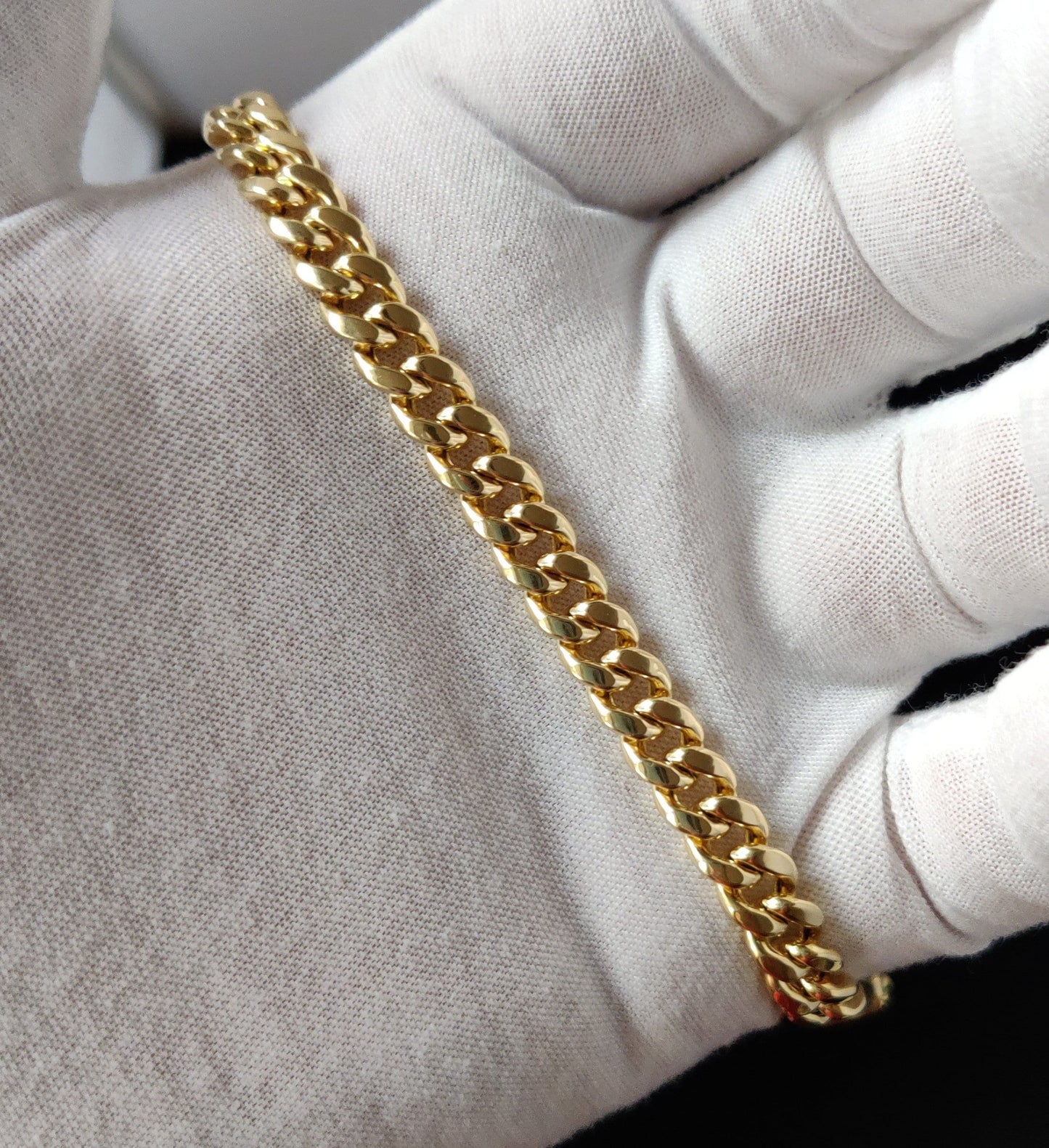 14k Yellow Gold 7.8mm Miami Cuban Chain Bracelet Box Clasp Lock Real 14K Yellow Gold, Men and Women,14k Gold Bracelet, 14k gold miami cuban