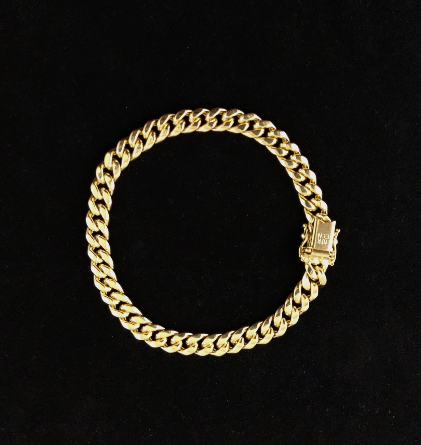 10k Yellow Gold 6.2mm Miami Cuban Bracelet Box Clasp Lock, Real 10K Yellow Gold,Miami Cuban Chain, 10k Real Gold Miami Cuban Bracelet