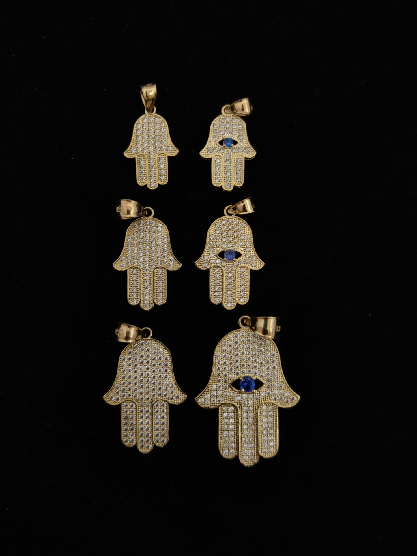 10k Real Gold Pendants Necklace, with 10k 3mm Miami Cuban Chain Necklace , Hamsa Hand charm,Fatima hand pendant, Gift