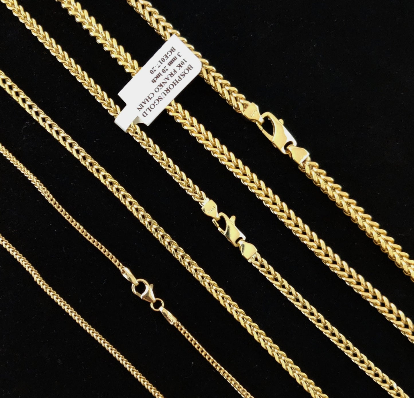 10K Real Semi Solid Gold Franco Chain Necklace and Bracelets, 1.8mm - 4mm Real 10K Yellow Gold Franco Chain,10k Gold Franco Chain