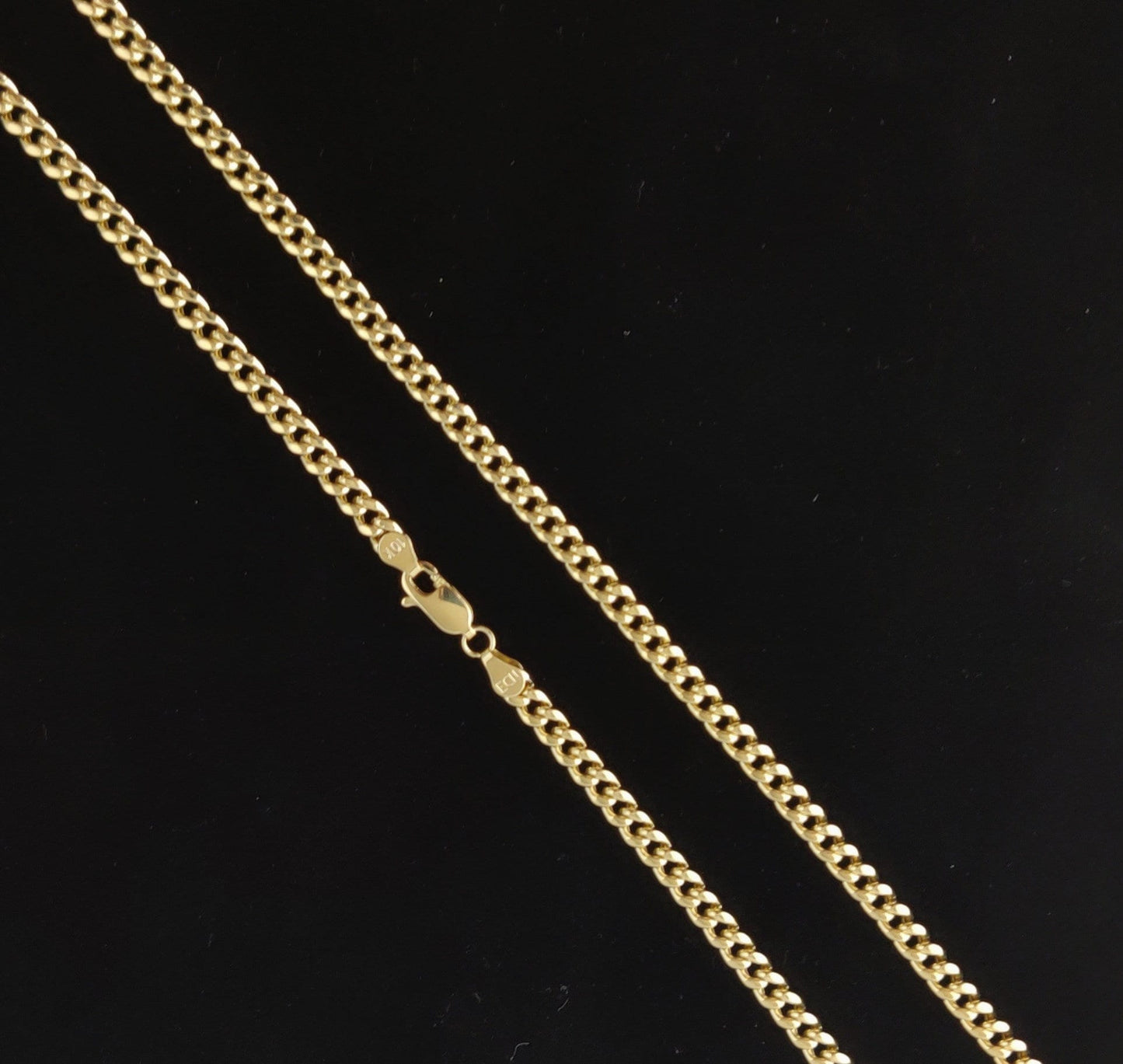 10K Yellow Gold Miami Cuban Chain Necklace Bracelet 4.5mm, Real Gold Cuban Link Chain for Men Women, Everyday Gold Jewelry, Miami Cuban