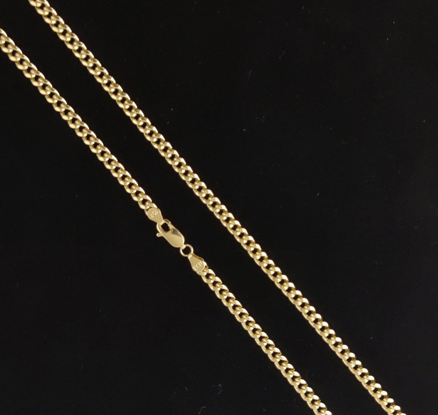 10K Yellow Gold Miami Cuban Chain Necklace Bracelet 4.5mm, Real Gold Cuban Link Chain for Men Women, Everyday Gold Jewelry, Miami Cuban
