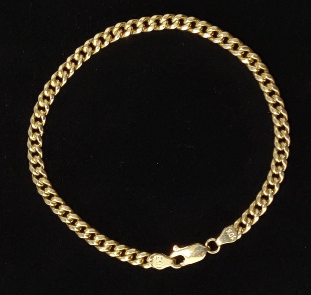 10K Real Gold Miami Cuban Link Chain Necklace and Bracelet, 10K 4.5mm Miami Cuban Chain, Man Gold Chain, Ladies Gold Chain, Miami Cuban