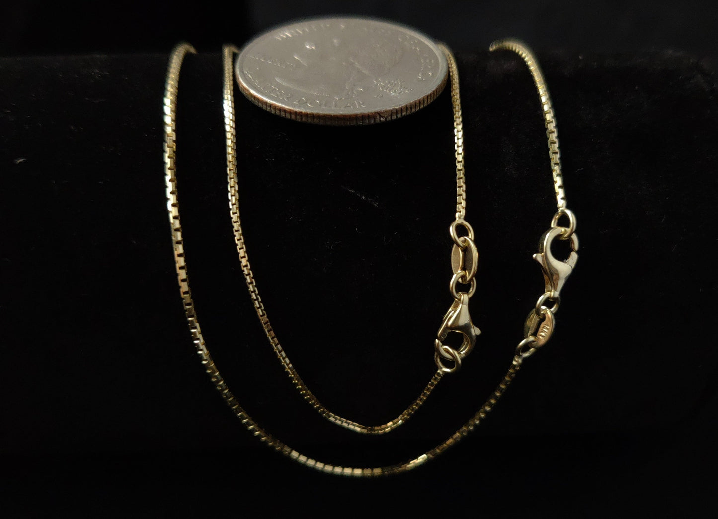 14K Solid Gold Box Chain Necklace,14K Real Gold Necklace, Women, Real Solid Gold 14k Necklace,Delicate Dainty Layered Necklace