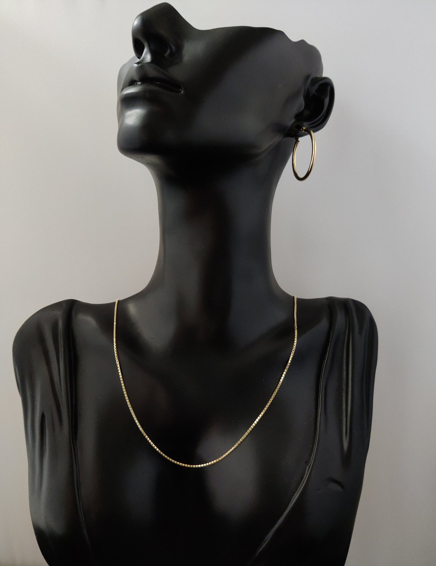 14K Solid Gold Box Chain Necklace,14K Real Gold Necklace, Women, Real Solid Gold 14k Necklace,Delicate Dainty Layered Necklace