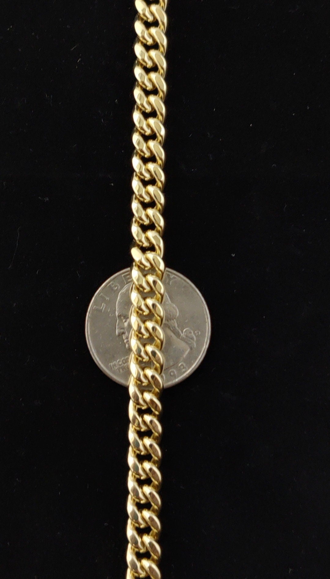 10k Real Gold Miami Cuban Link Chain Necklace and Bracelet 6.7mm Real 10K Yellow Gold, Man Gold Chain,Ladies Gold Chain, 10k Gold Chain