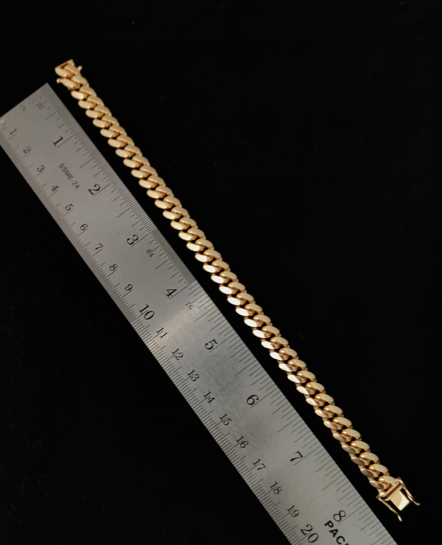 10k SOLID Yellow Gold 7mm Miami Cuban Chain Bracelet Box Clasp Lock Real 10K Yellow Gold,SOLID 10k Gold Bracelet, 10k gold miami cuban