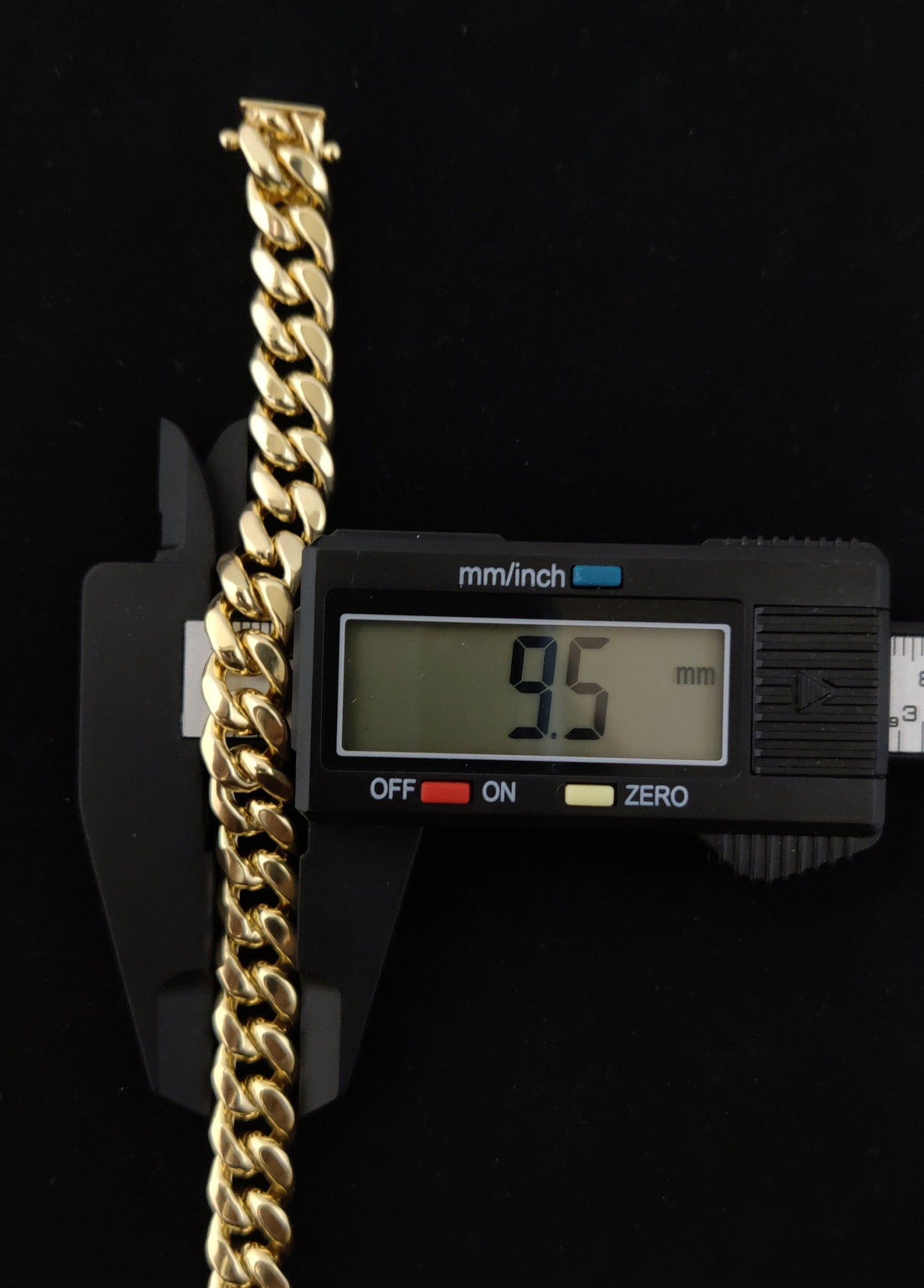 14k Yellow Gold 9.5mm Miami Cuban Chain Bracelet Box Clasp Lock Real 14K Yellow Gold, Men and Women,14k Gold Bracelet, 14k gold miami cuban