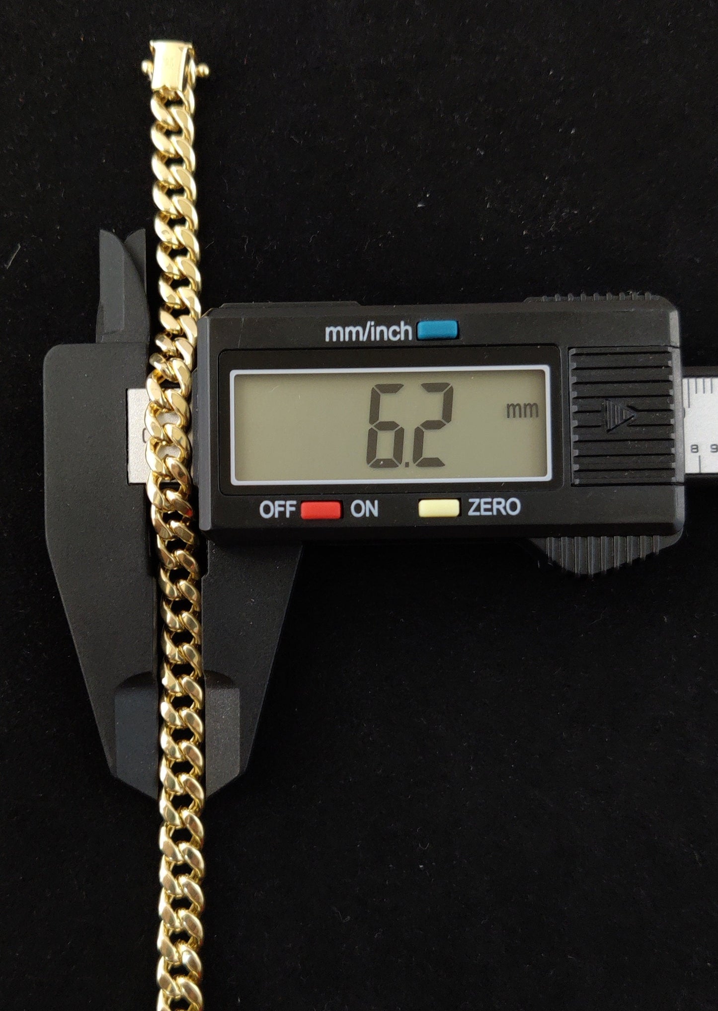 10k Yellow Gold 6.2mm Miami Cuban Bracelet Box Clasp Lock, Real 10K Yellow Gold,Miami Cuban Chain, 10k Real Gold Miami Cuban Bracelet