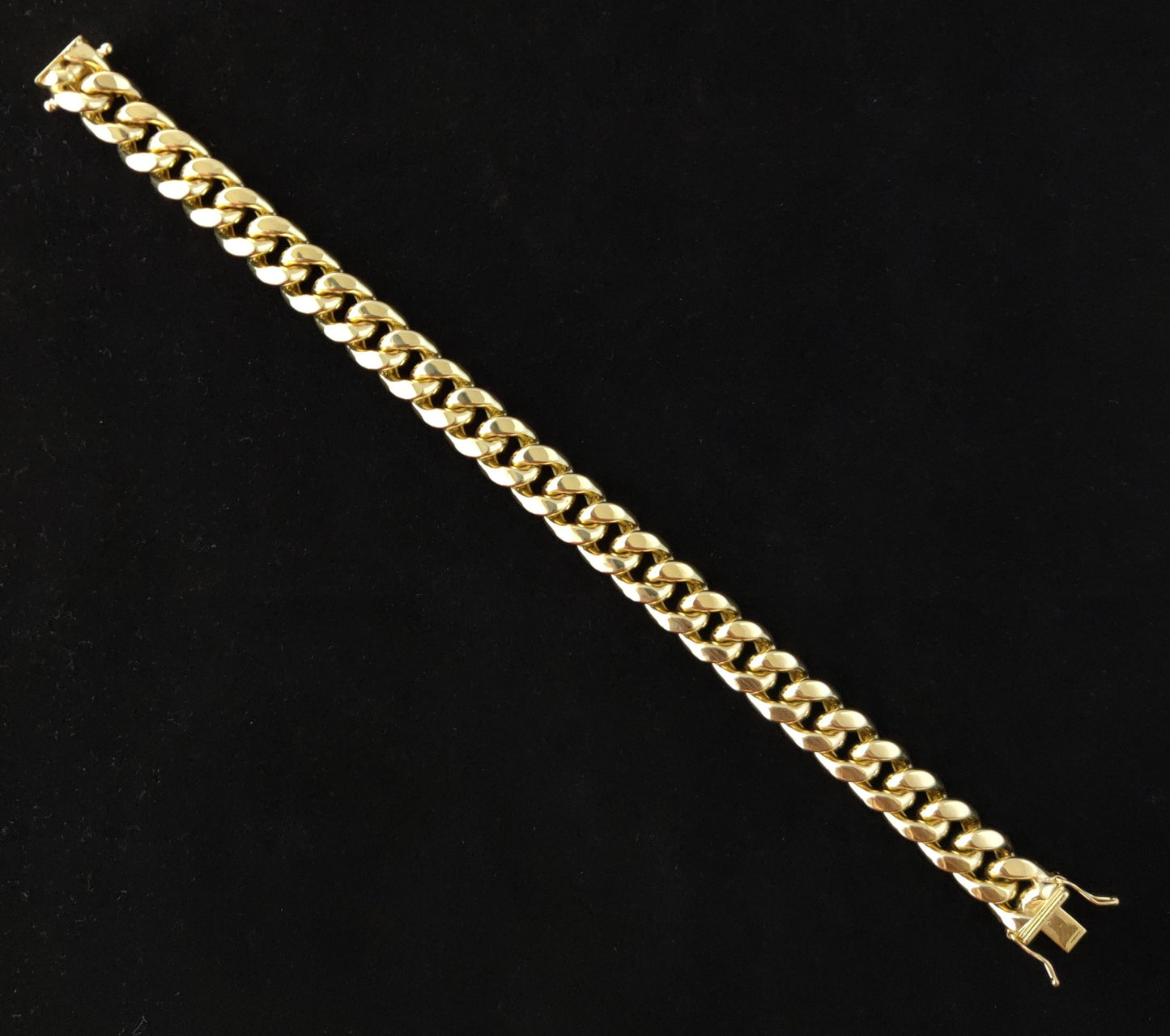 10k Yellow Gold 11.5mm Miami Cuban Chain Bracelet Box Clasp Lock Real 10K Gold, Men and Women,10k Real Gold Bracelet, MIami Cuban Bracelet