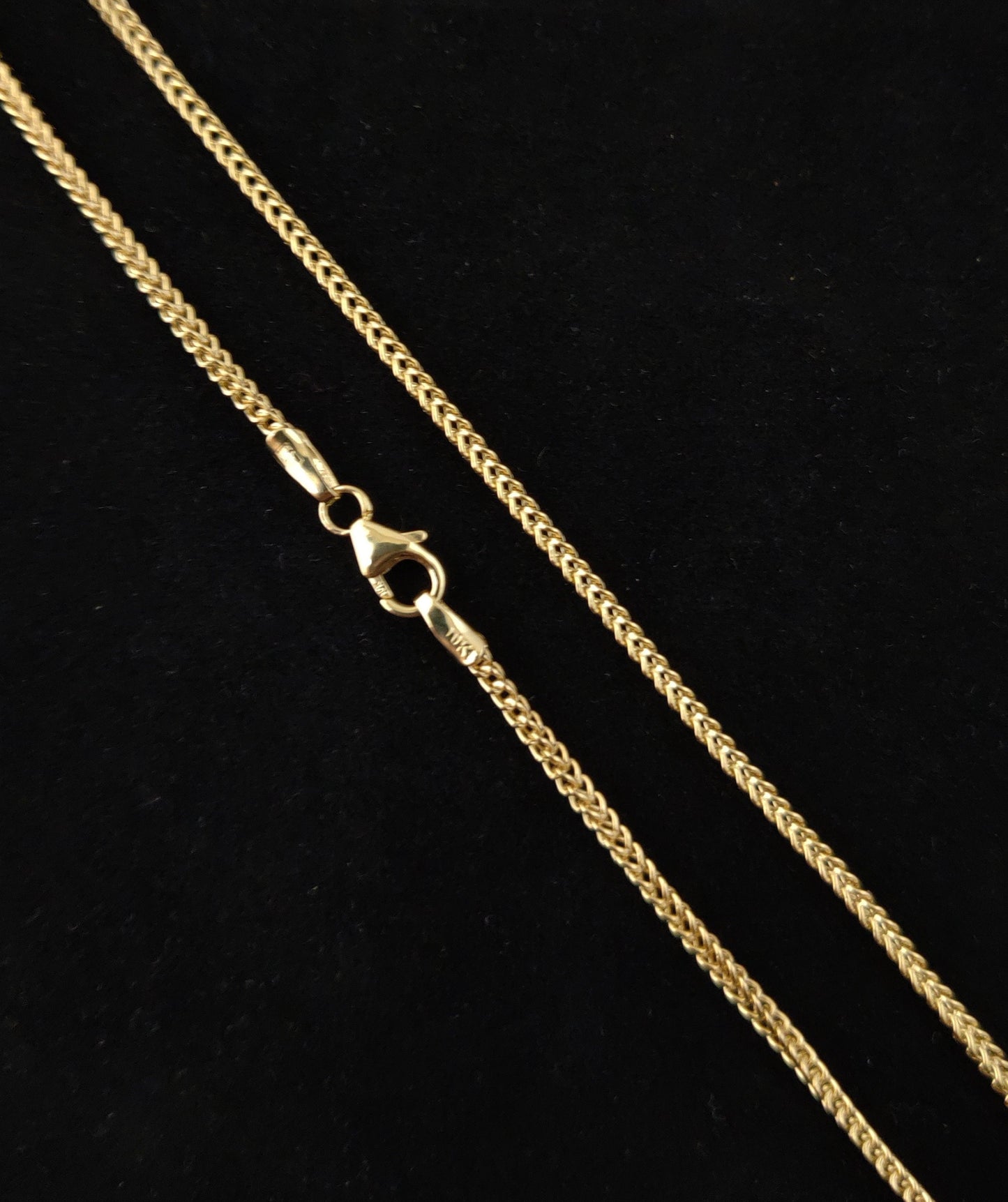 10K Real Semi Solid Gold Franco Chain Necklace, 16"-24" inch, 1.8mm Real 10K Yellow Gold Franco Chain,10k Gold Chain,Franco Chain