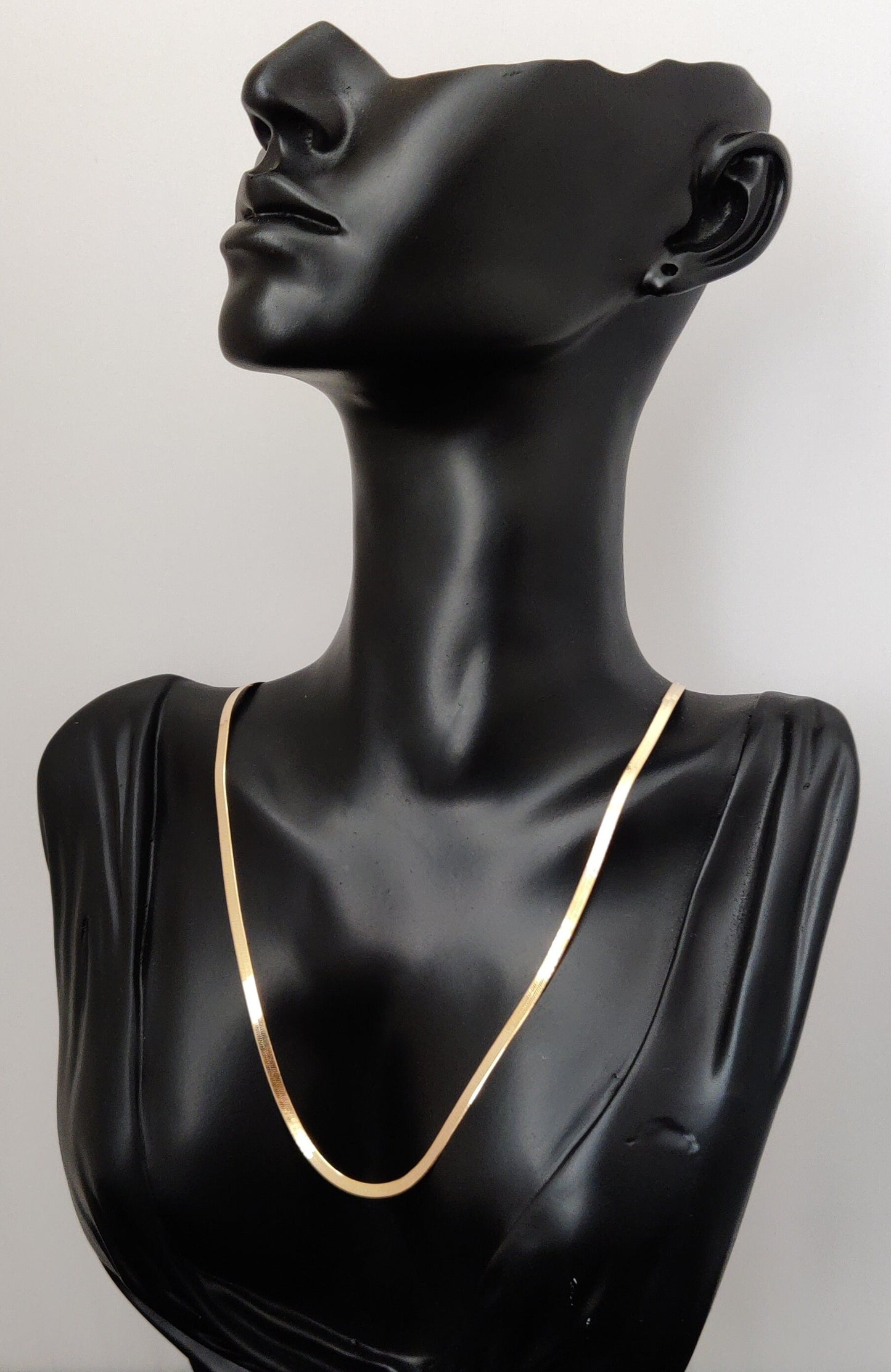 10k Solid Gold Herringbone Chain Necklace, Ladies Flat Chain Necklace, Herringbone Real Gold Chain, Herringbone Necklace,10k gold chain