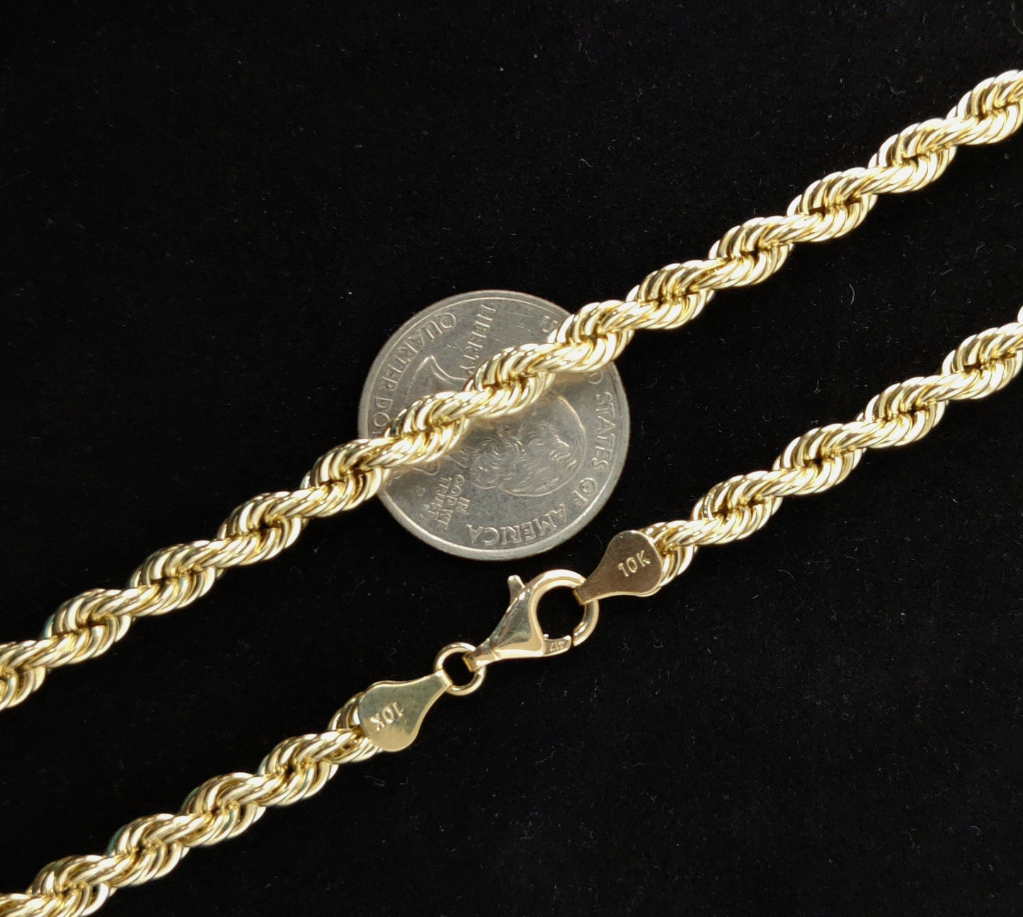 10K Gold Rope Chain Gold Rope Chain Necklace 6mm 20-26 inches, 10K Gold Rope Chain, 10K Gold Chain, Men Women,Rope Chain Necklace