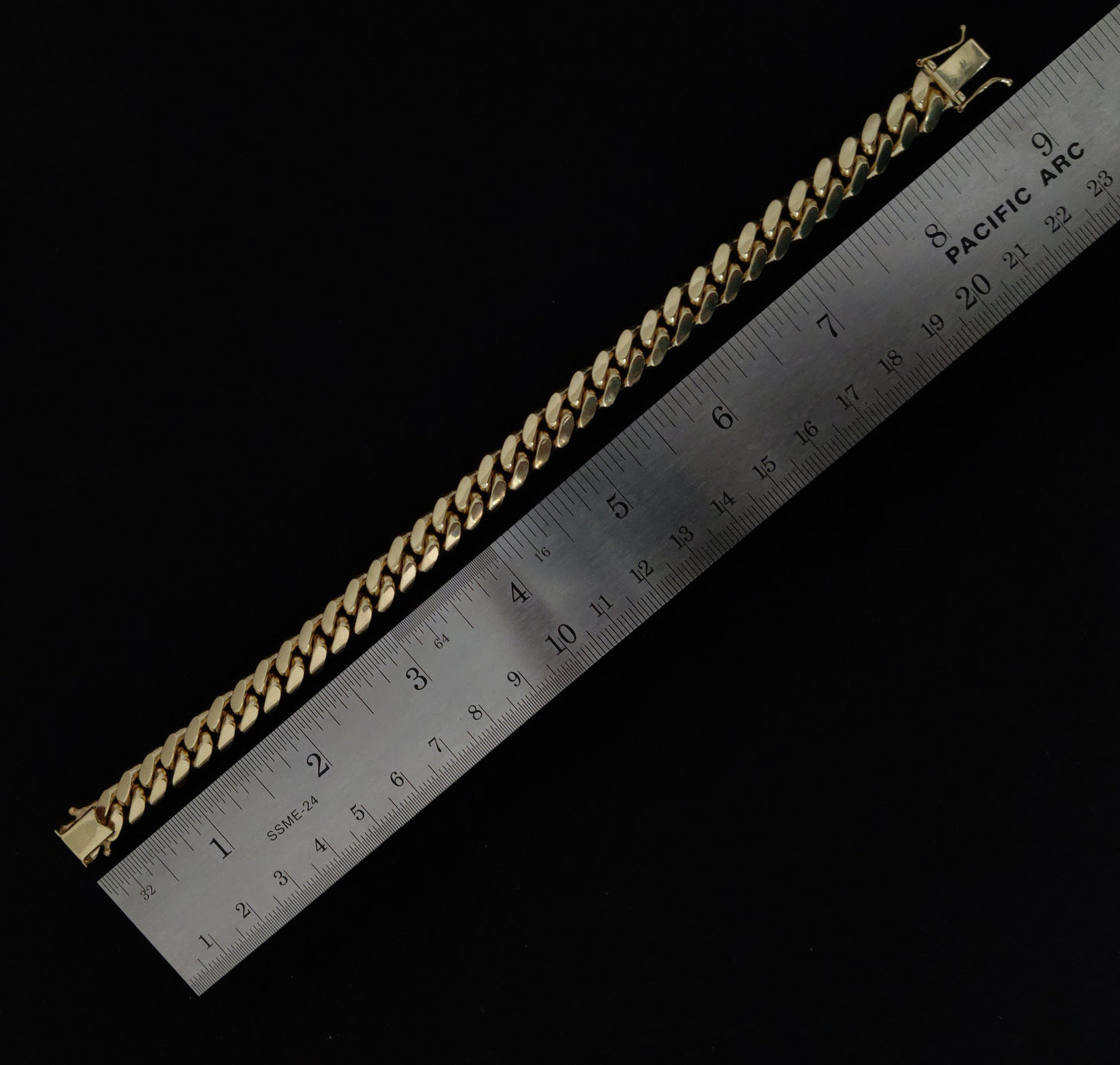 FULLY SOLID 14k Real Gold 10 MM Miami Cuban Chain Bracelet Box Clasp Lock, Real 14K Yellow Gold,14k Gold Bracelet, 14k gold miami cuban