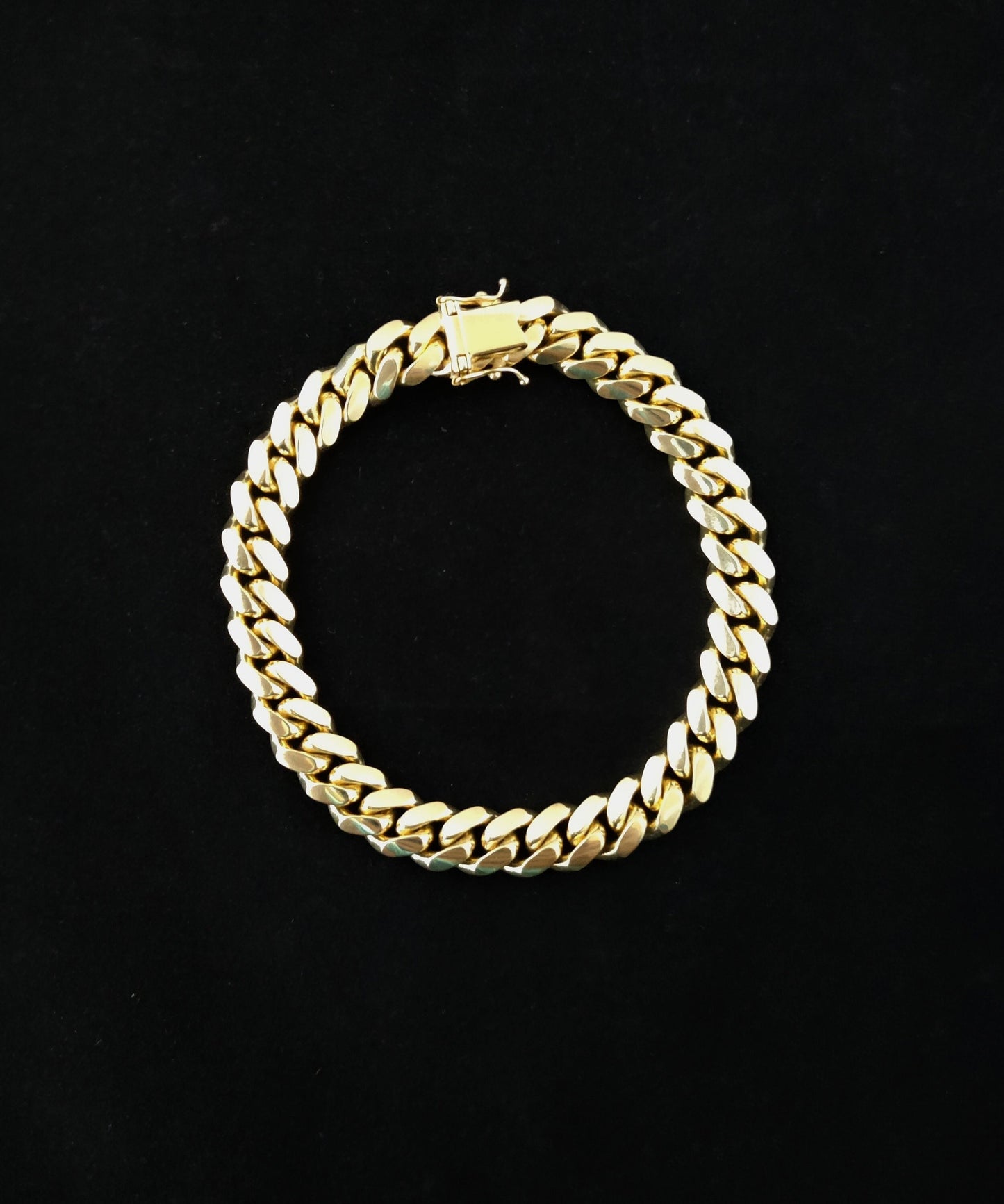 FULLY SOLID 14k Real Gold 10 MM Miami Cuban Chain Bracelet Box Clasp Lock, Real 14K Yellow Gold,14k Gold Bracelet, 14k gold miami cuban