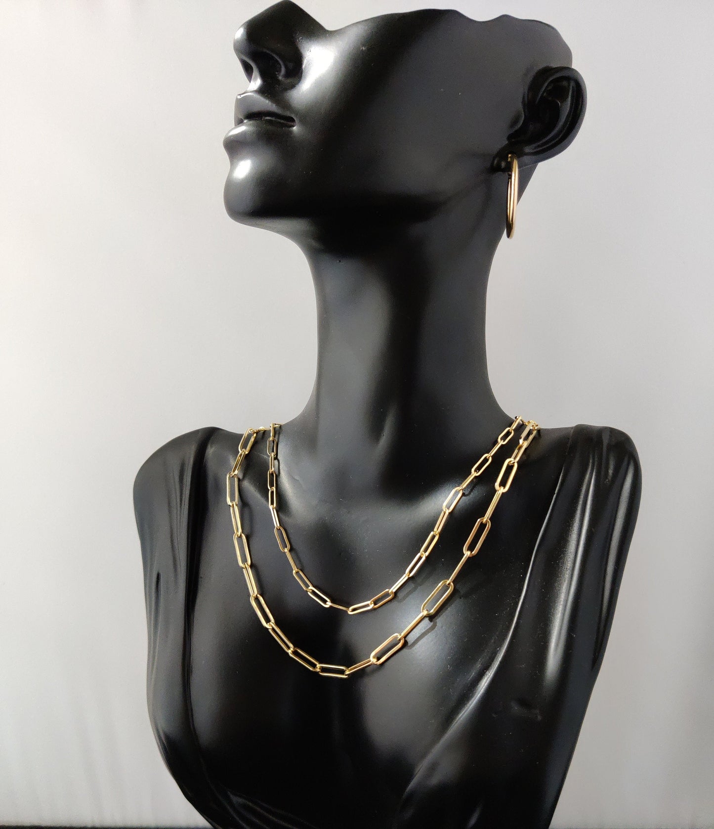 14k SOLID Gold Italian Style Paperclip Chain, 1.5mm - 4.5mm Women Necklace, 14k Italian Style Paperclip, 14k Yellow Gold Paperclips