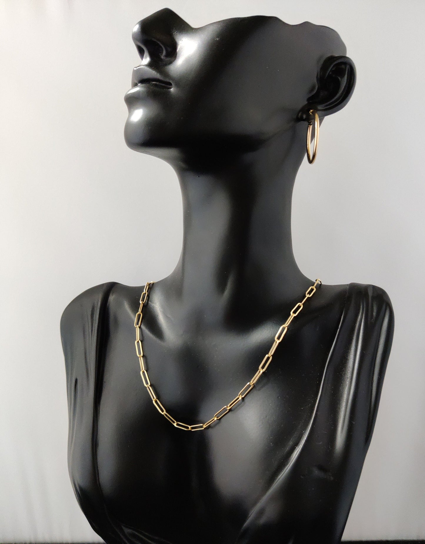 14k SOLID Gold Italian Style Paperclip Chain, 1.5mm - 4.5mm Women Necklace, 14k Italian Style Paperclip, 14k Yellow Gold Paperclips
