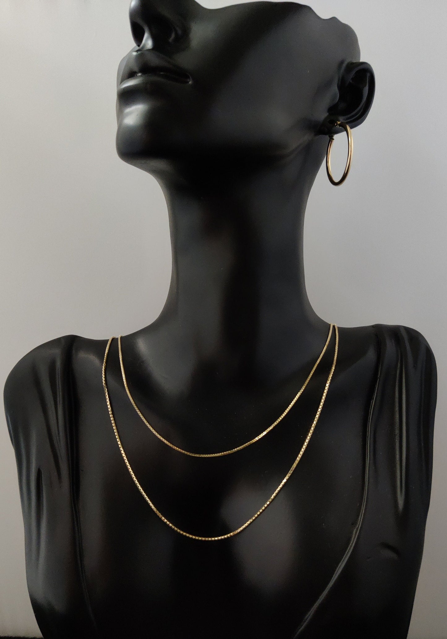 14K Solid Gold Box Chain Necklace,14K Real Gold Necklace, Women, Real Solid Gold 14k Necklace,Delicate Dainty Layered Necklace