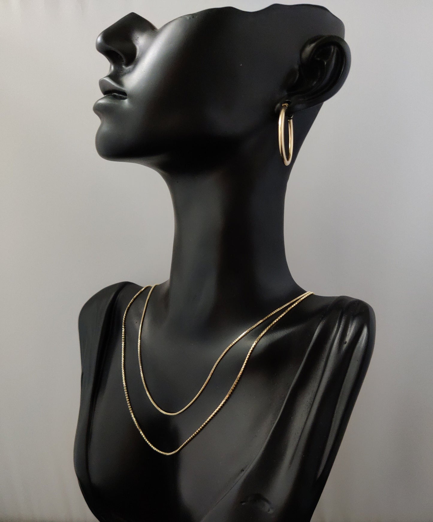 14K Solid Gold Box Chain Necklace,14K Real Gold Necklace, Women, Real Solid Gold 14k Necklace,Delicate Dainty Layered Necklace
