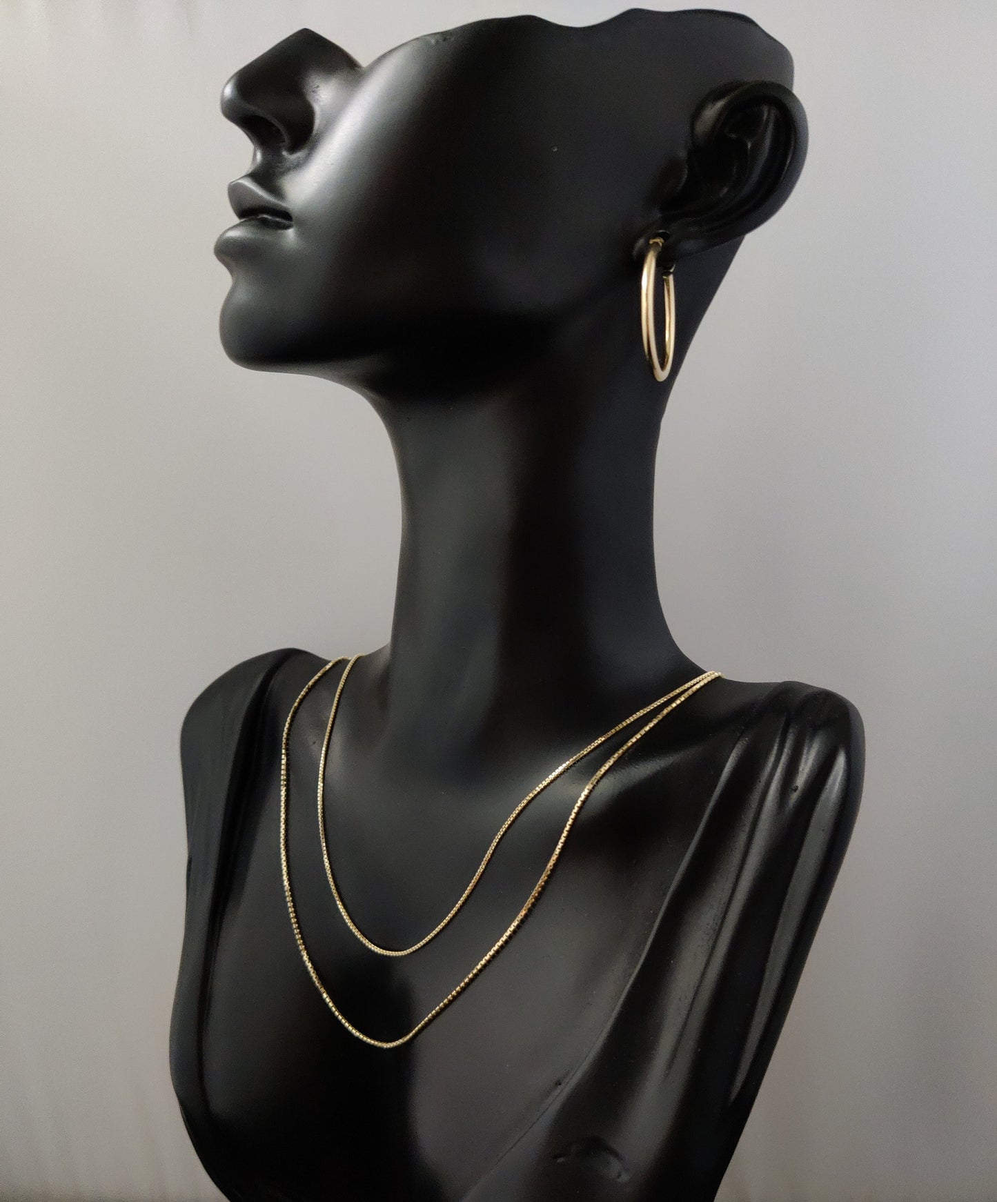 14K Solid Gold Box Chain Necklace,14K Real Gold Necklace, Women, Real Solid Gold 14k Necklace,Delicate Dainty Layered Necklace