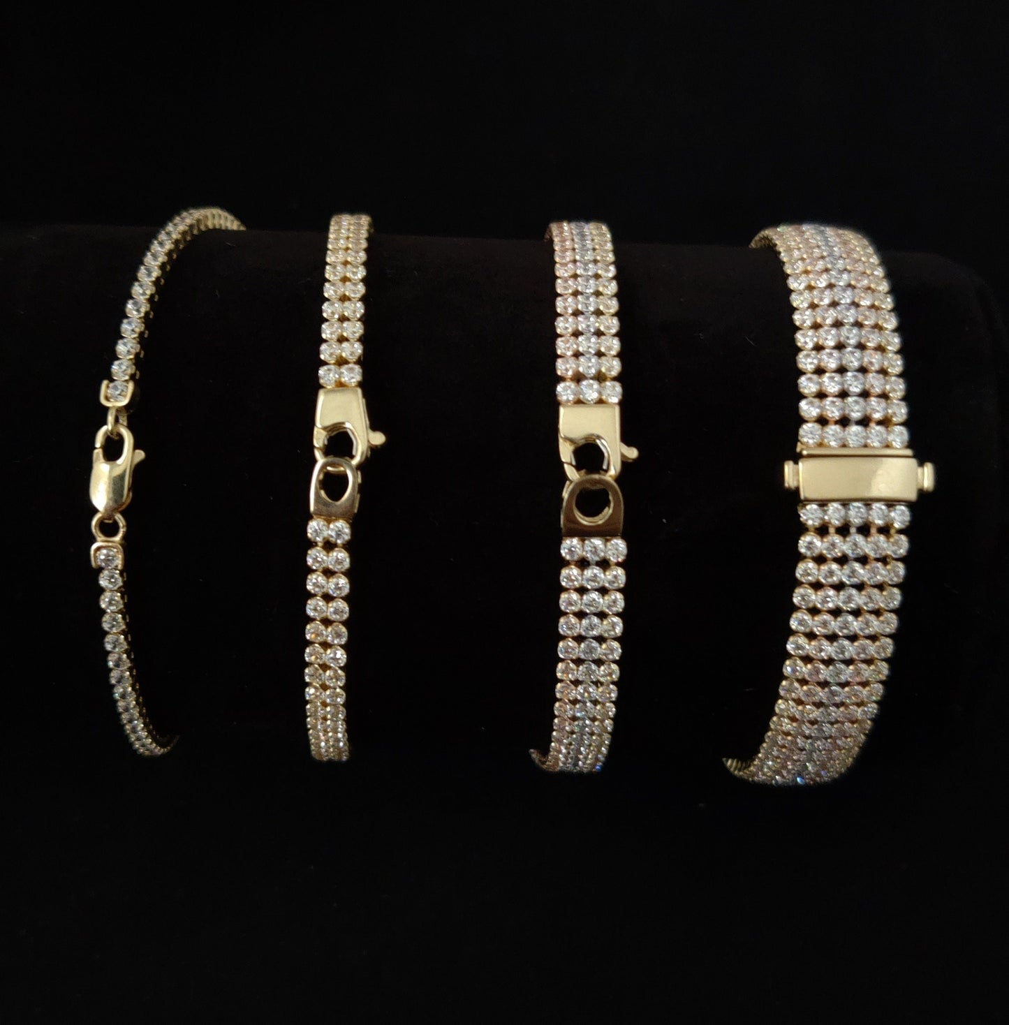 14k Solid Real Gold Tennis Bracelet, Cubic Zirconia Tennis Bracelet, Dainty Bracelet, Yellow ,White Rose gold Tennis Bracelet