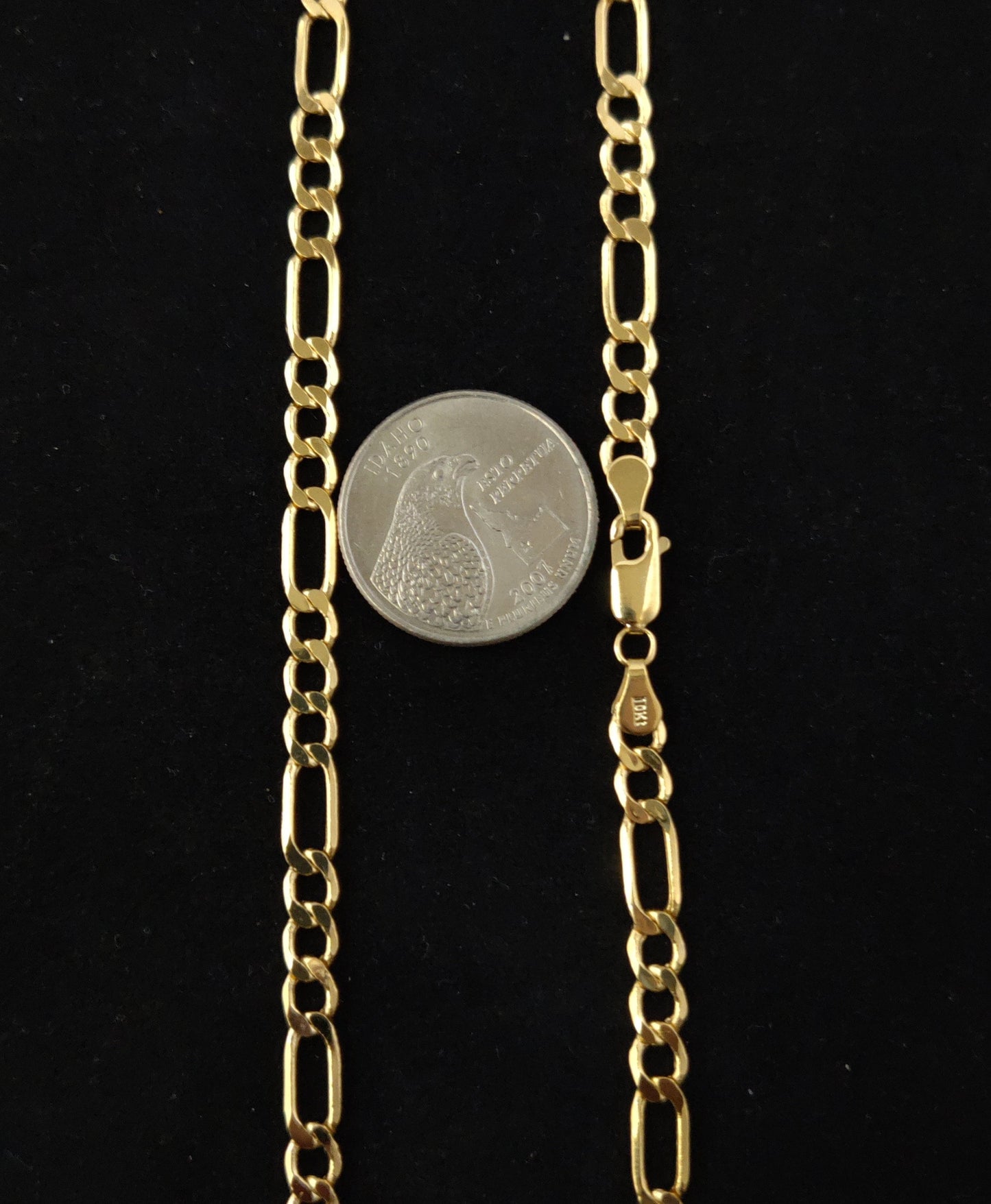 10K Yellow Gold Figaro Chain Necklace, 5.5 mm 16" - 24" Inch, Thick Link Chain, Real 10k Gold Chain, Gold Figaro Chain, Men Women