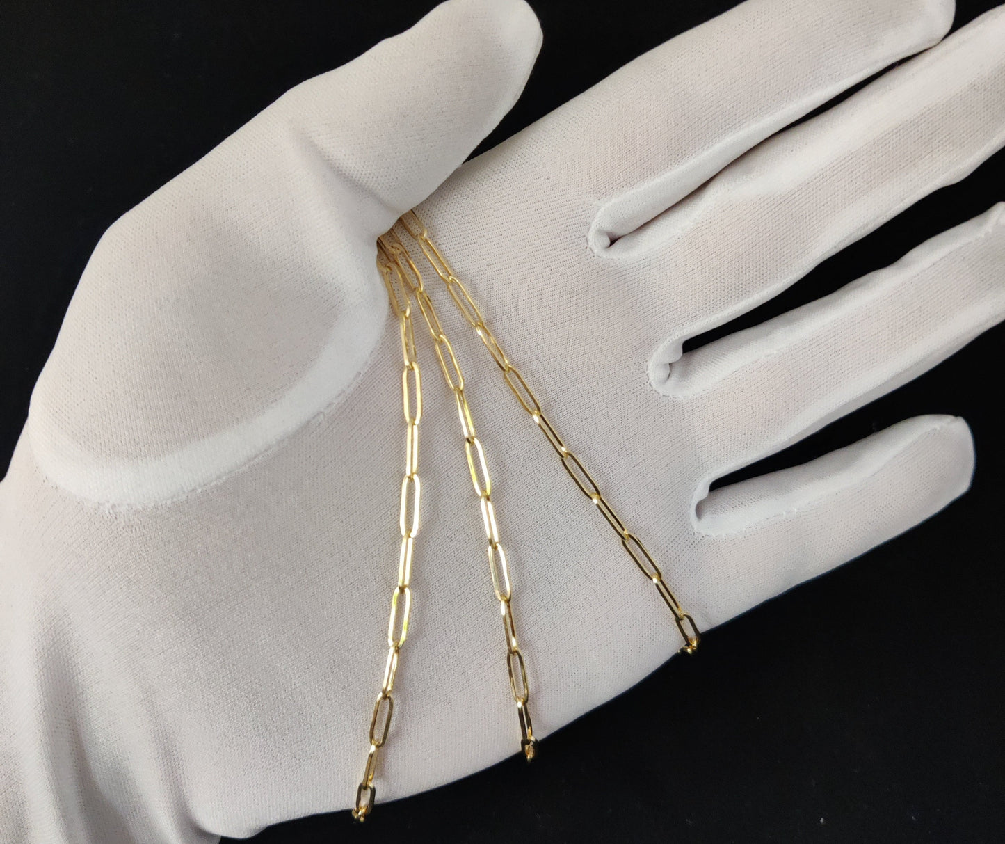 Solid 10k Gold Heavy Italian Paperclip Chain Necklace 3mm Women,10k Gold chain Necklace, Italian Paperclip Chain, 10k Paperclips Necklace