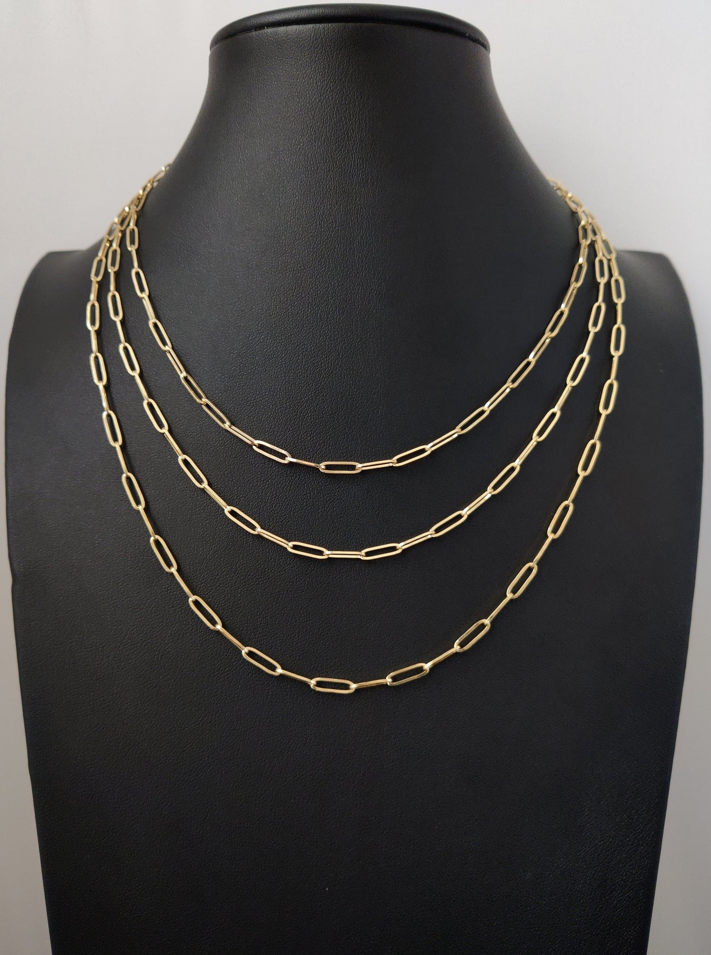 Solid 10k Gold Heavy Italian Paperclip Chain Necklace 3mm Women,10k Gold chain Necklace, Italian Paperclip Chain, 10k Paperclips Necklace