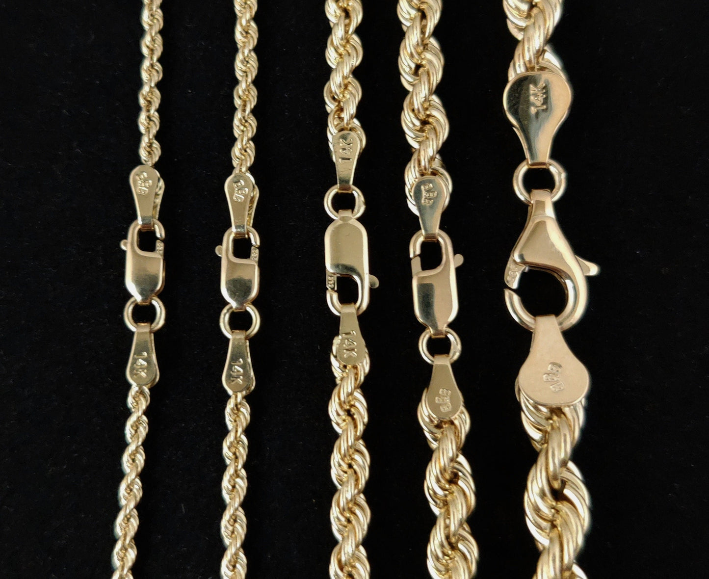 14K Gold Rope Chain Gold Rope Chain Necklace 2mm 2.3mm 2.5mm 3mm 3.5mm 4mm 6mm 18-26 inches, 14K Gold Rope Chain, 14K Gold Chain, Men Women