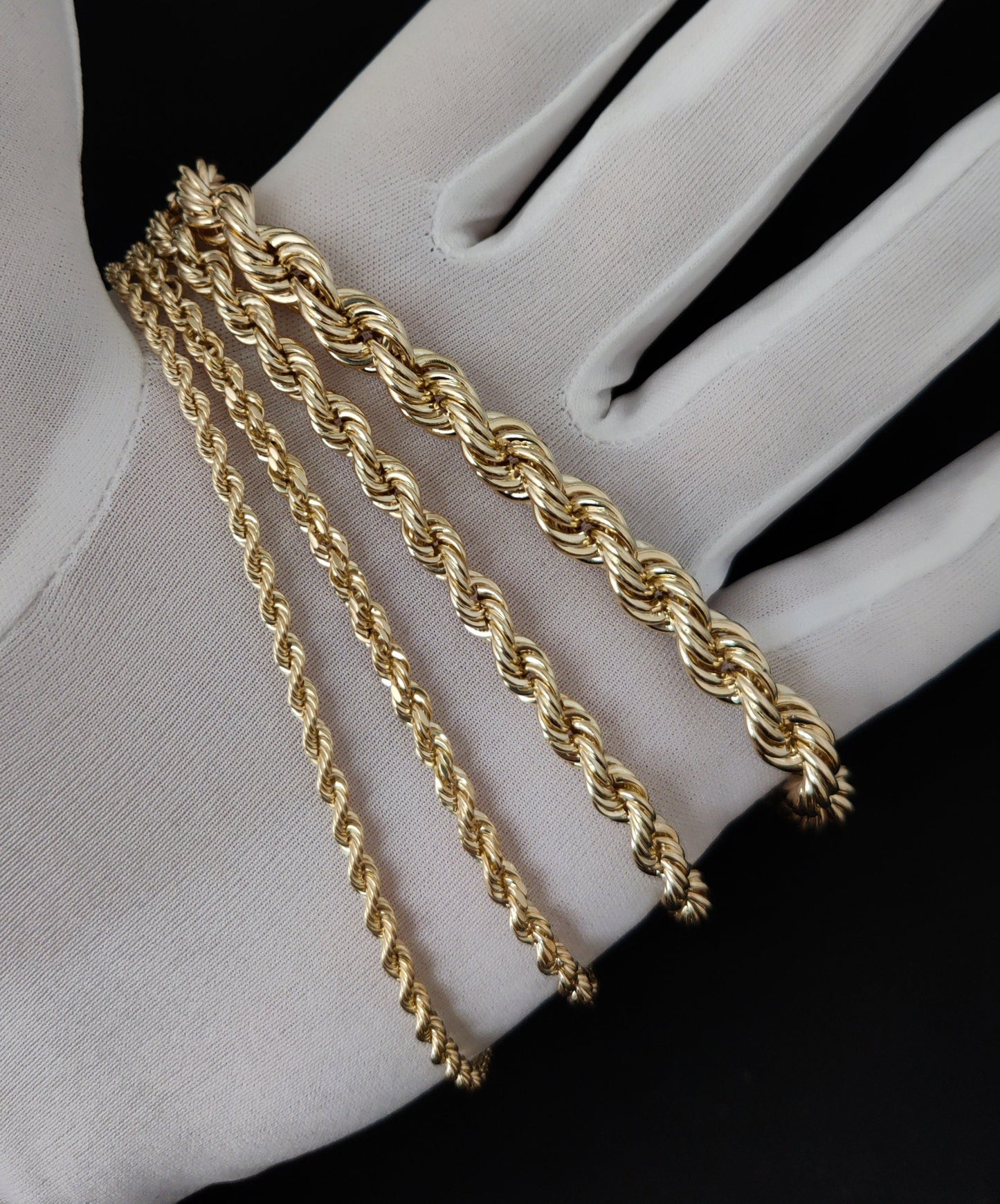 14K Gold Rope Chain Gold Rope Chain Bracelet 3mm, 4mm, 6mm, 8mm 14K Gold Rope Chain, 14K Gold Chain, Men, Women