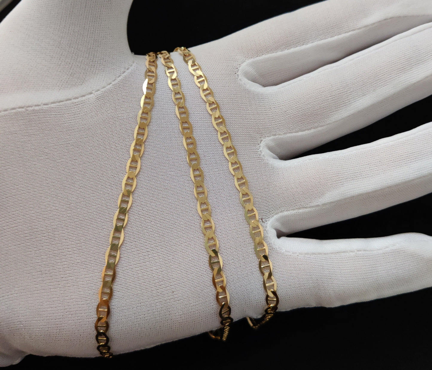 SOLID 14k Real Yellow Gold 4mm Mariner Anchor Link Chain Necklace, Real Solid 14K Yellow Gold, 14k Gold Chain, Solid Mariner Anchor Chain