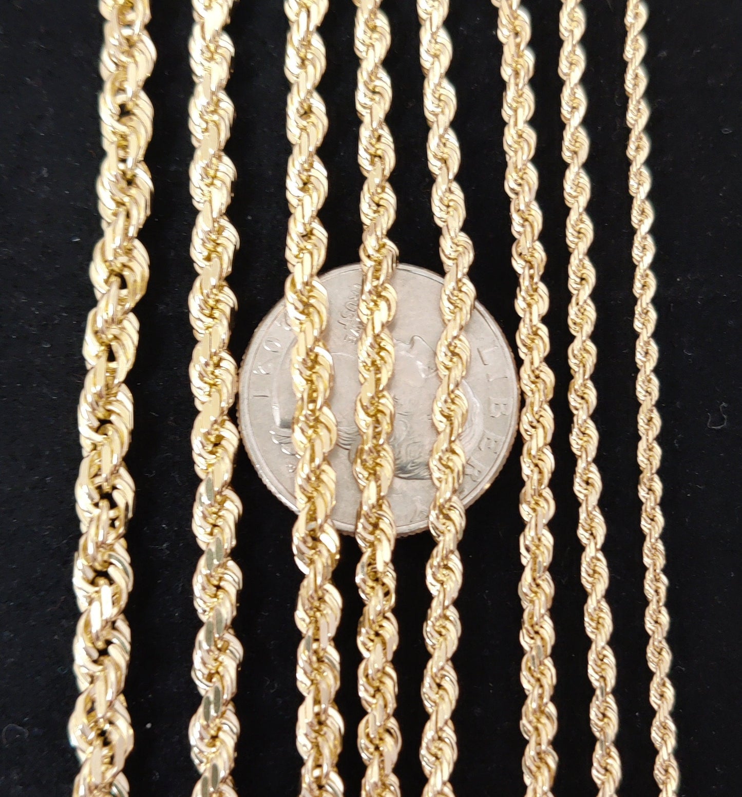 14K SOLID Gold Rope Chain, Gold Rope Chain Necklace 2mm-5mm 16-26 inches, Heavy Fully Solid 14K Gold Rope Chain, 14K Gold Chain, Men Women