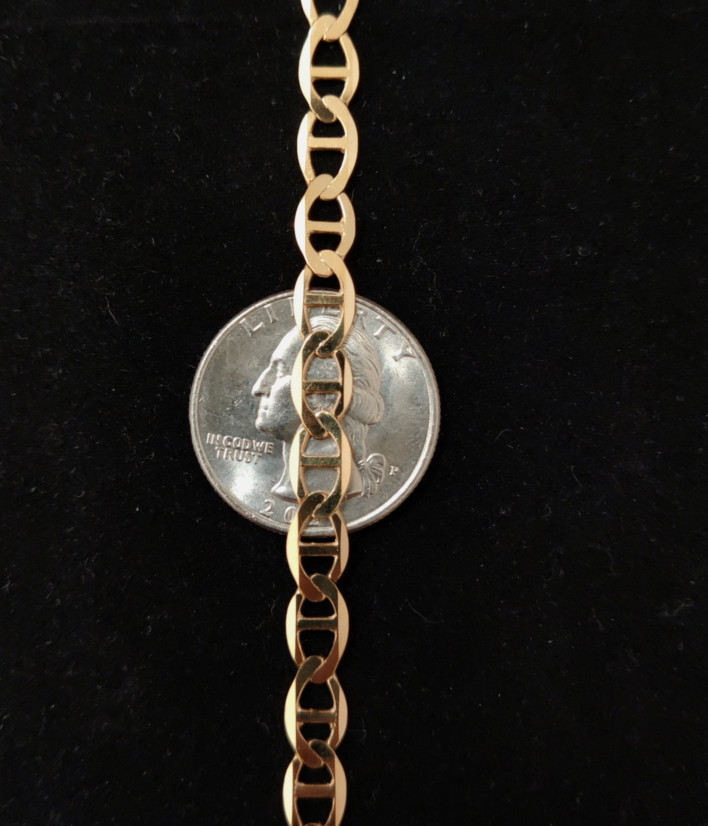 SOLID 10k Real Yellow Gold 6 mm Mariner Anchor Link Chain Necklace, Real Solid 10K Yellow Gold, 10k Gold Chain, Solid Mariner Anchor Chain