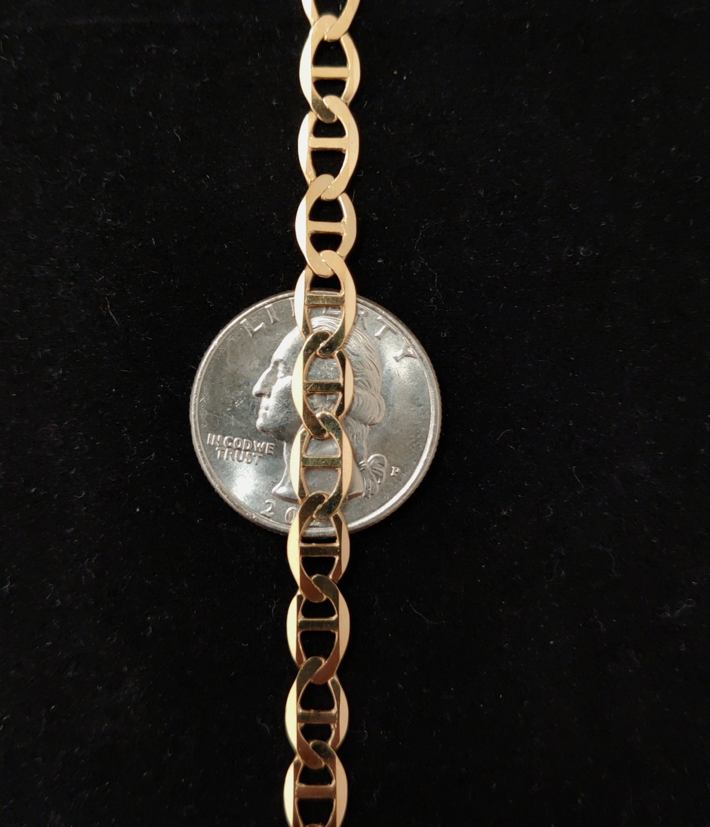 SOLID 10k Real Yellow Gold 6 mm Mariner Anchor Link Chain Necklace, Real Solid 10K Yellow Gold, 10k Gold Chain, Solid Mariner Anchor Chain