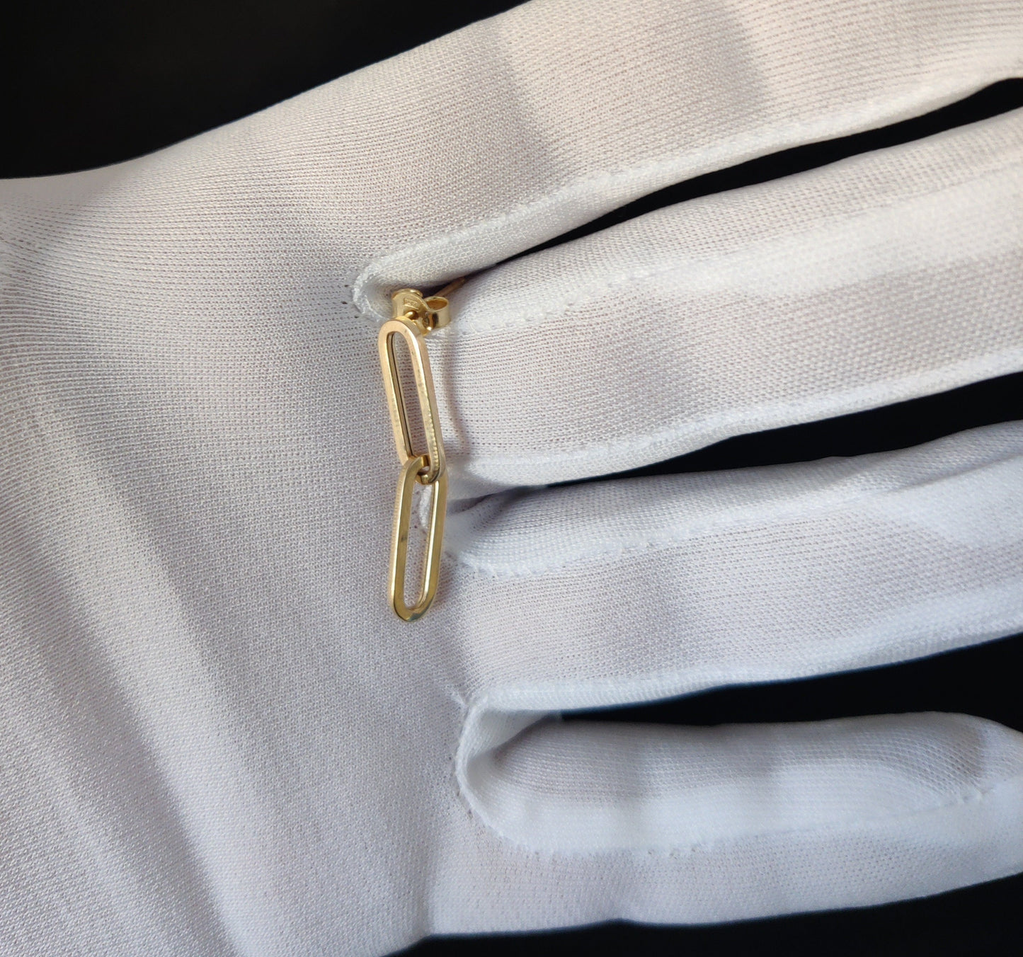 14k Real Yellow Gold Paperclips Earrings, Drop Paperclips Earrings, High Quality, Real Gold Earrings,Women Earrings