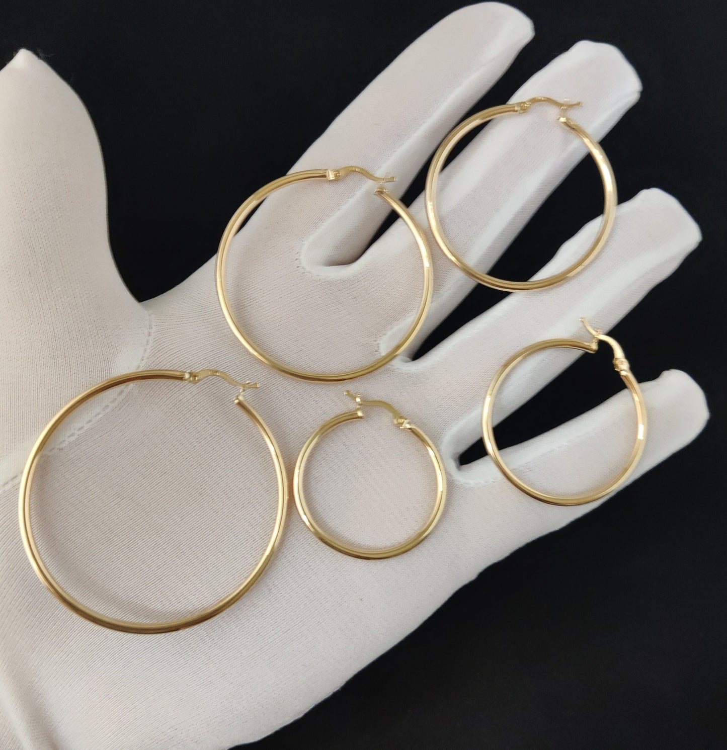 14k Gold Hoop Earrings,Real Gold Hoop Earrings,2.2mm Thickness High Quality, 30mm-52mm Gold Hoop Earrings, Women Hoop Earrings, Gift