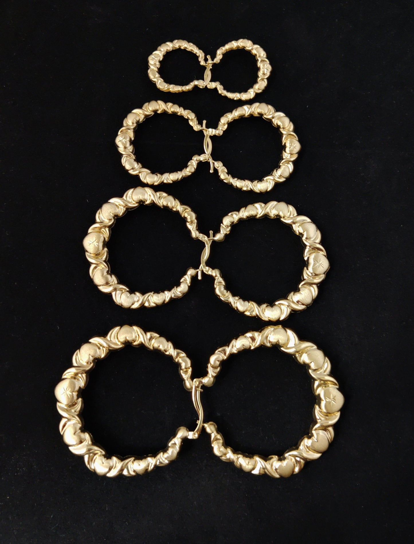 14k Real Solid Yellow Gold Textured Heart Hoop Earrings,High Quality,25mm-70mm Gold Hoop Earrings,Women Earrings