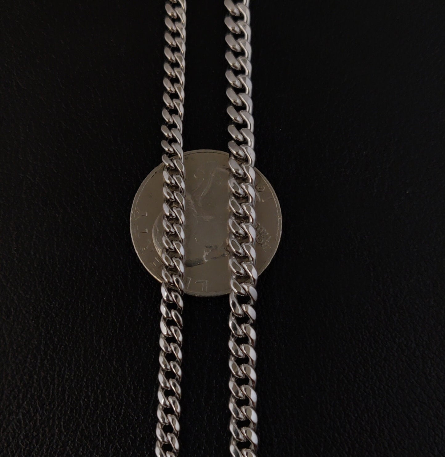 10K White Gold Miami Cuban Link Chain Necklace, Real White Gold Cuban Chain, 3.8mm 4.5mm Gold Necklace for Men Women, White Gold Miami Cuban