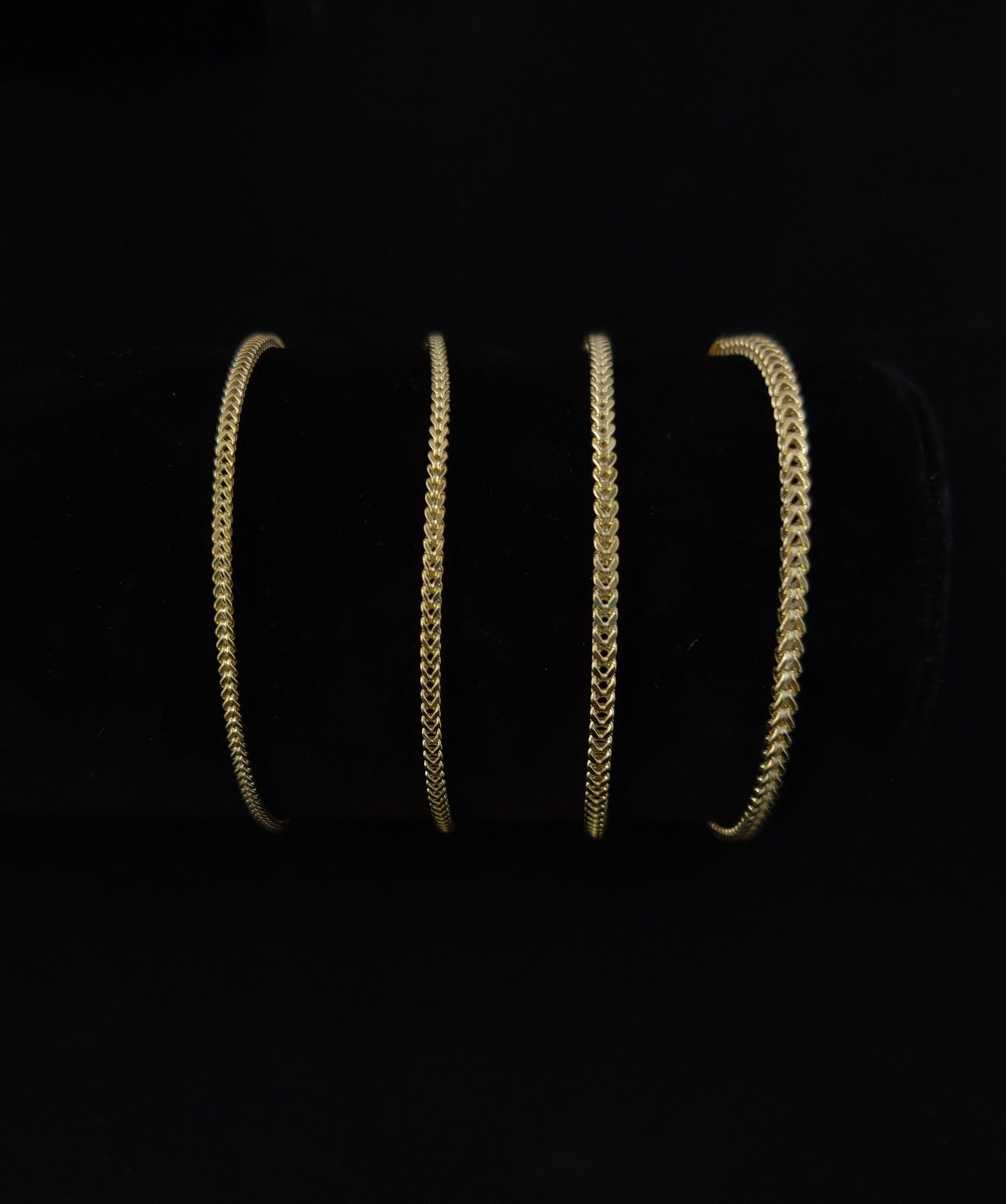 10K Real Semi Solid Gold Franco Chain Necklace and Bracelets, 1.8mm - 4mm Real 10K Yellow Gold Franco Chain,10k Gold Franco Chain