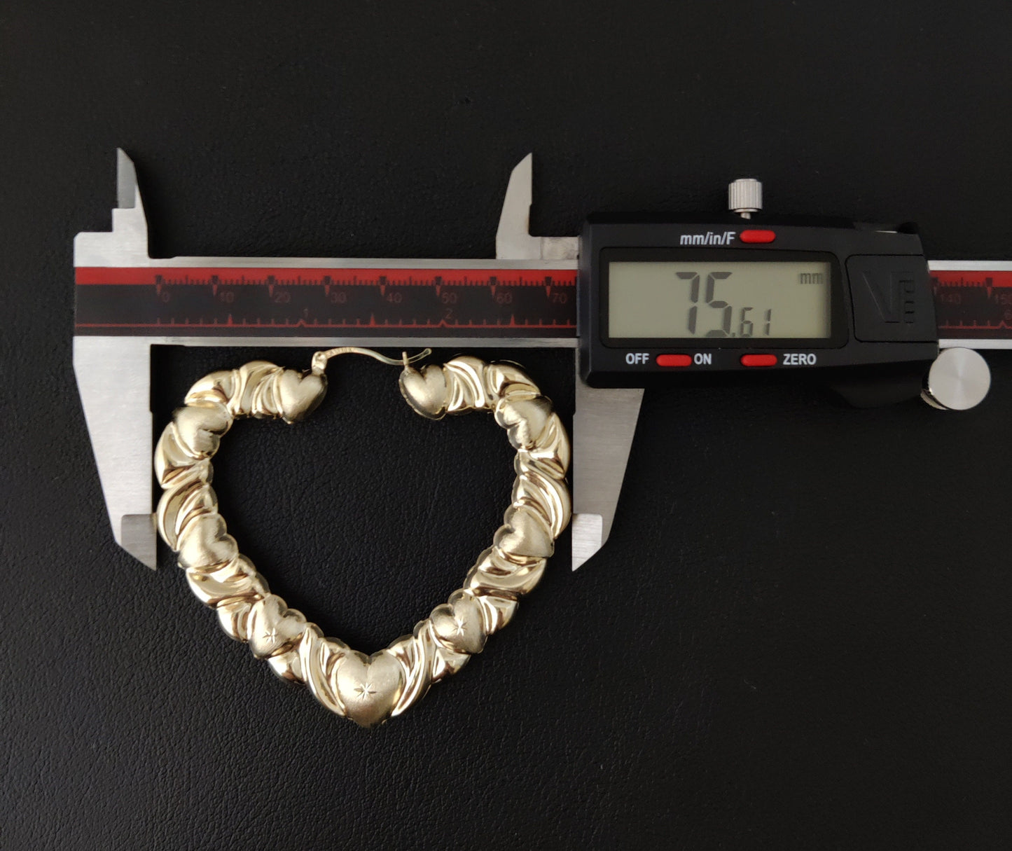 10k Real Solid Yellow Gold Textured Heart Hoop Earrings,High Quality Heart Shape,33mm-76mm Gold Hoop Earrings,Women Earrings