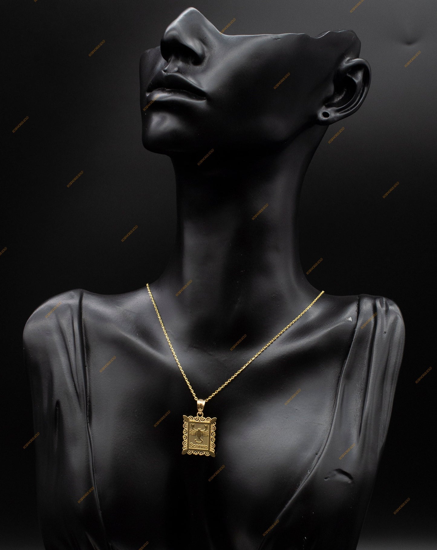 10k Real Solid Gold Zodiac Necklace, with 10k 1.3mm Solid Gold Cable Chain Necklace , Zodiac Pendant, Zodiac Pendant gift