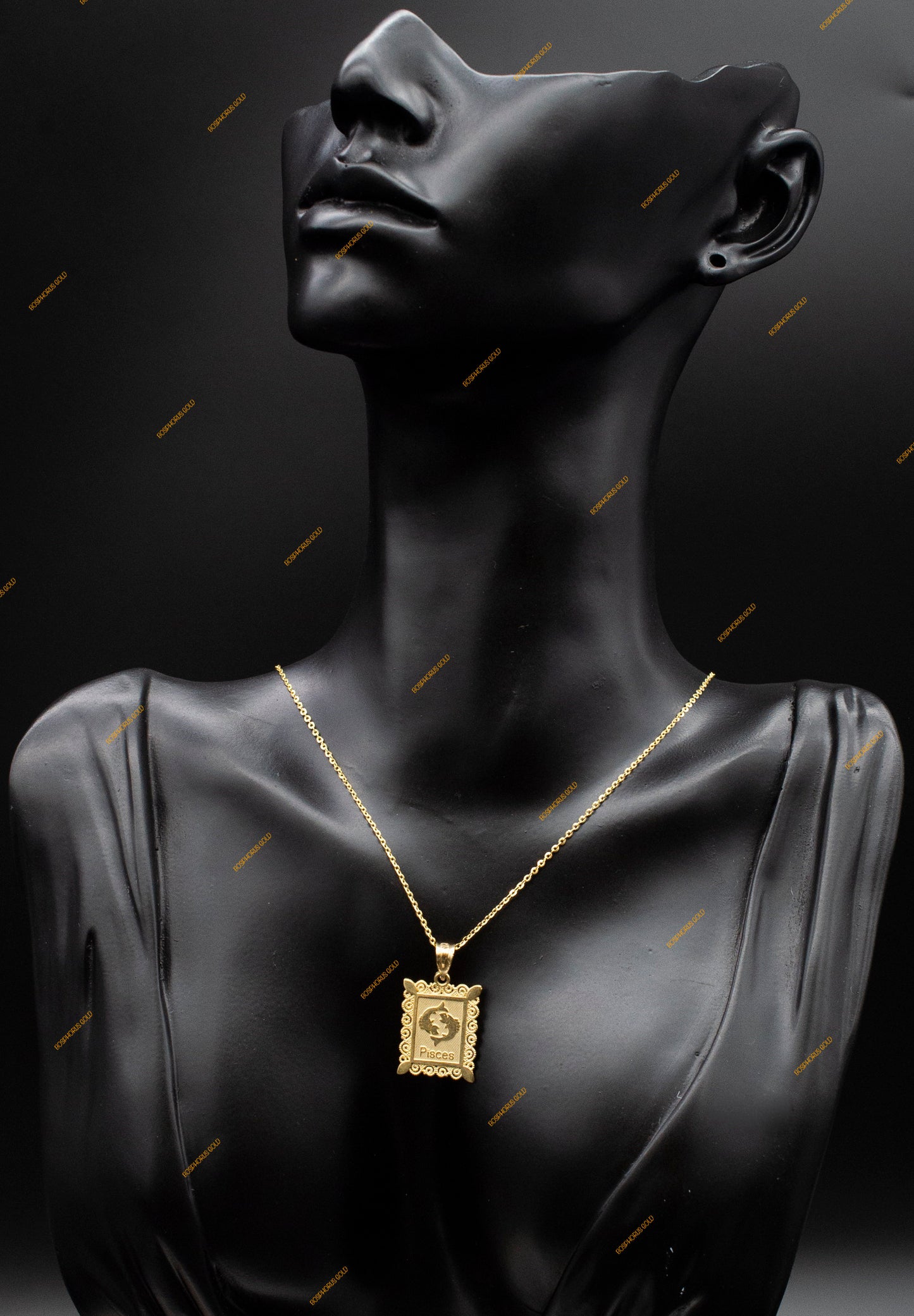 10k Real Solid Gold Zodiac Necklace, with 10k 1.3mm Solid Gold Cable Chain Necklace , Zodiac Pendant, Zodiac Pendant gift