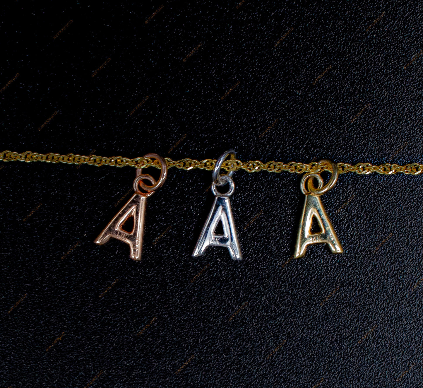 14K Gold Real Diamond Initial Necklace , 14K Diamond Initial , 14K Yellow, White, Rose, Gold Initial Diamond with Singapore Chain Necklace